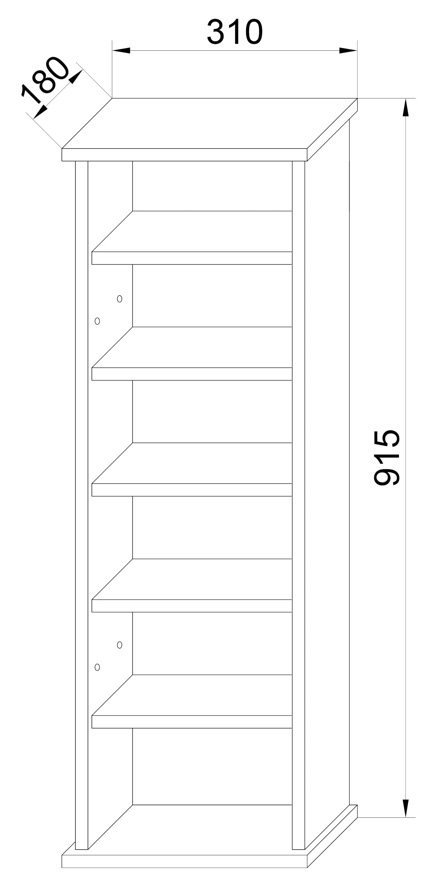 VCM Media-Regal »Holz CD DVD Stand Regal Schrank Glastür Tilano M« 1 Stk. tlg.