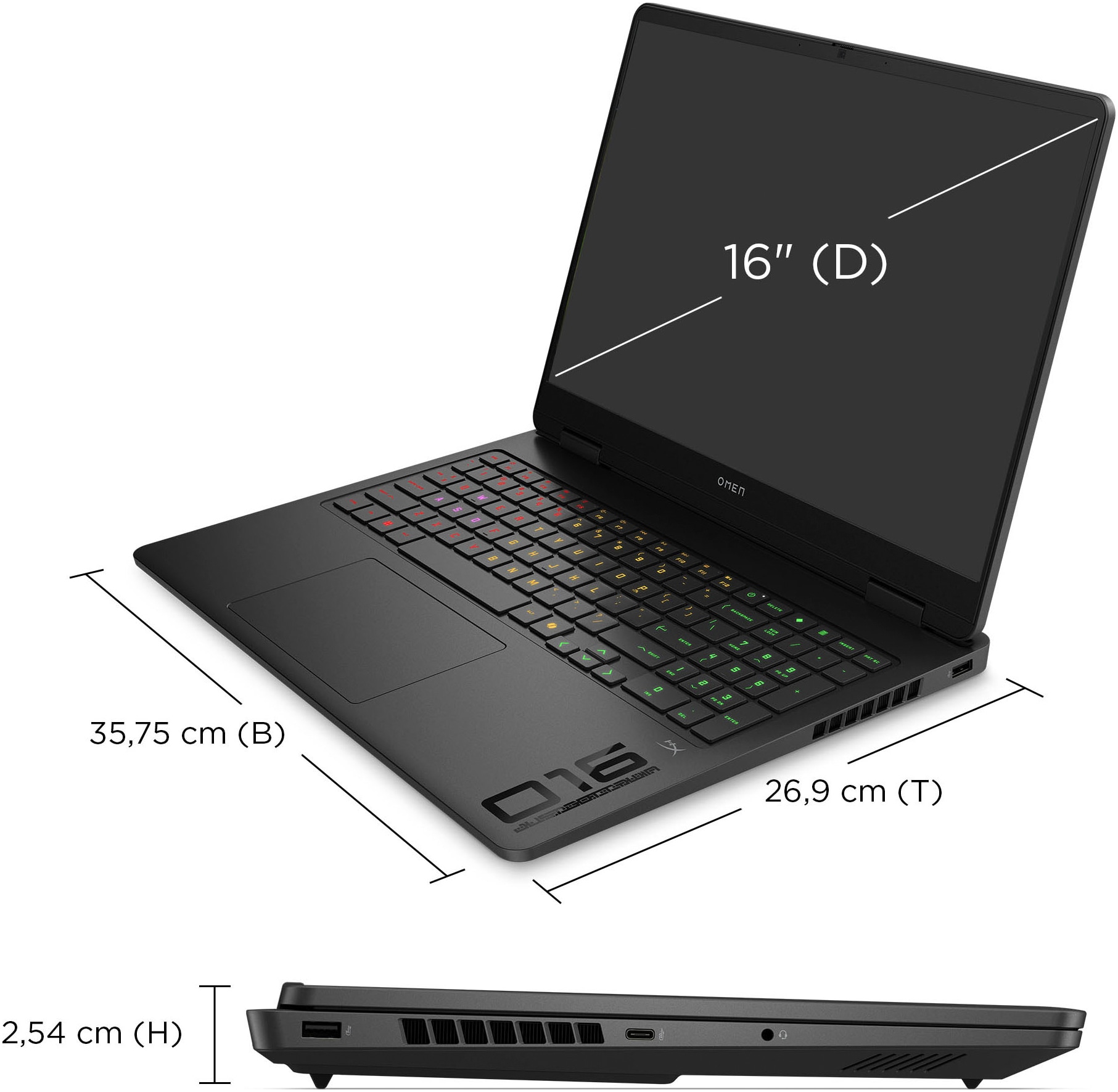 HP Gaming-Notebook »OMEN 16-am Intel«, 40,64 cm, / 16 Zoll, Intel, Core i7, GeForce RTX 5060, 1000 GB SSD