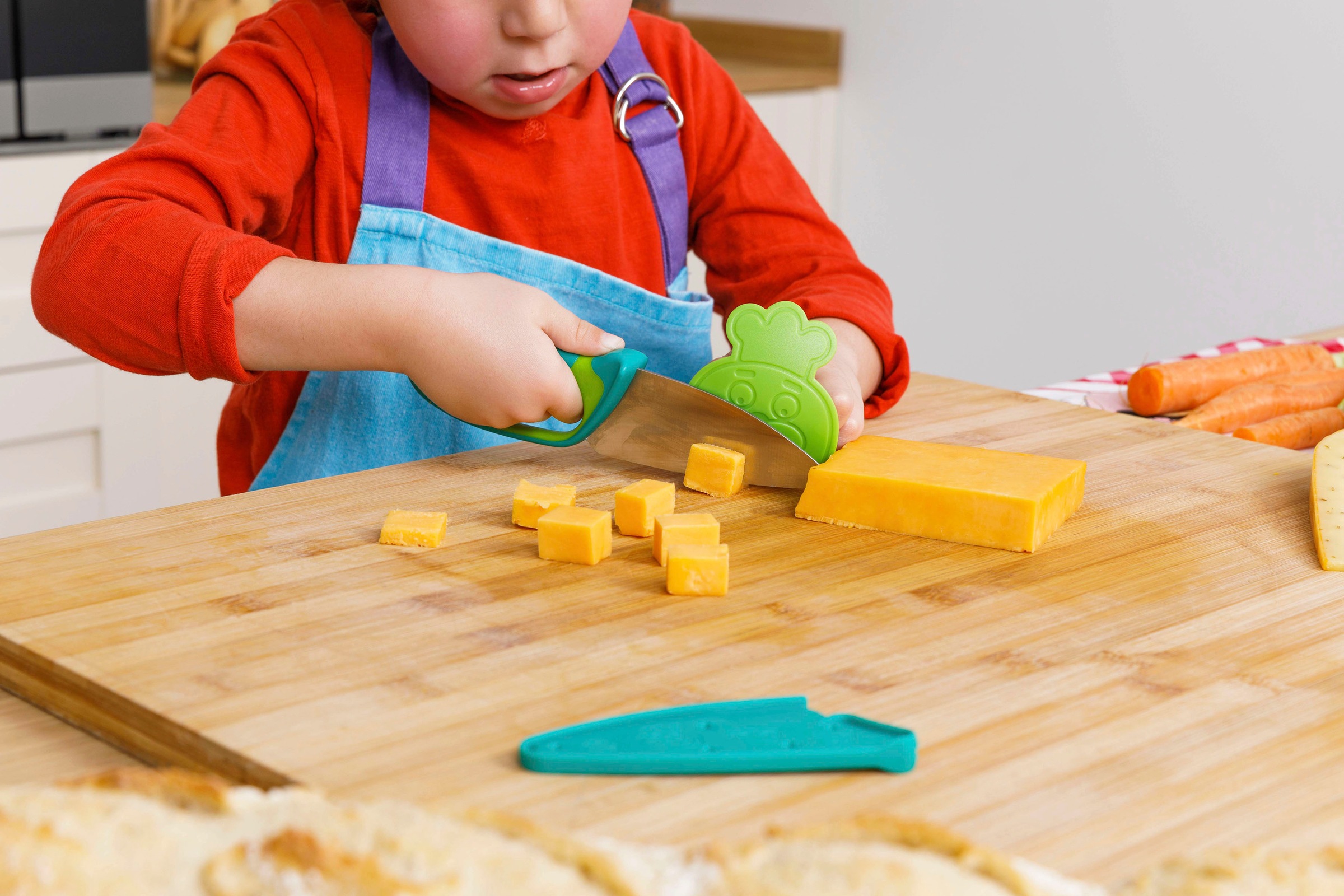 Chefclub Kinderkochmesser »Messer für Kinder, grün«, (Set, 3 tlg.)