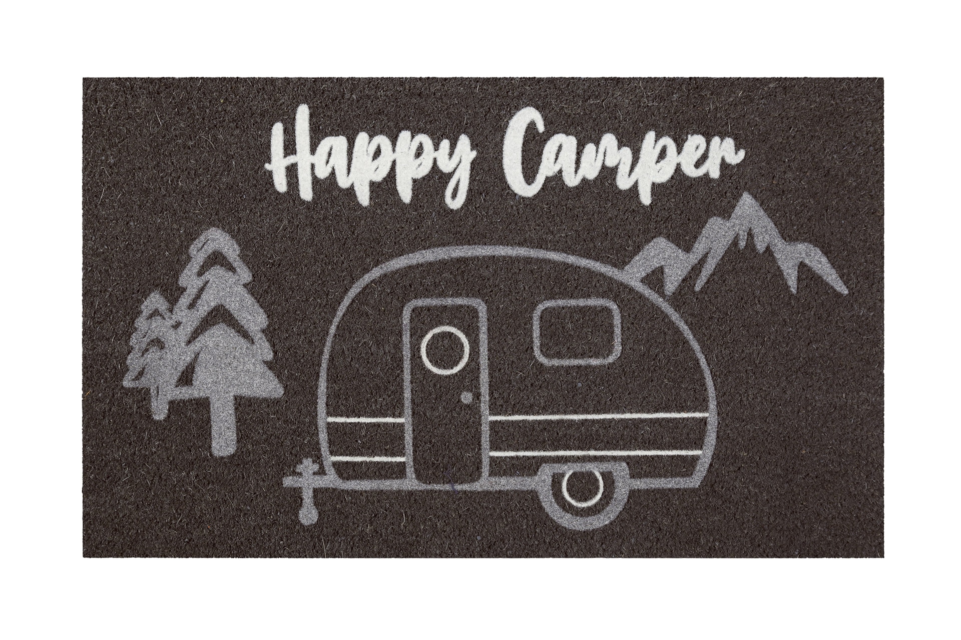 Fußmatte »Happy Camper«, rechteckig, 18 mm Höhe, nachhaltig, rutschfest, robust,...