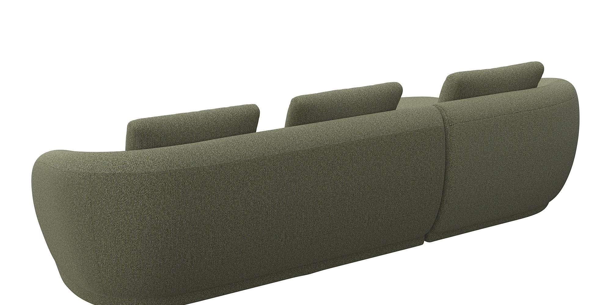 FLEXLUX Wohnlandschaft »Torino, rund, L-Form, Sofa-Ecke mit Recamiere, Longchair-Sofa«, Modernes, organisches Sofa-Design, Kaltschaum, Wellenunterfederung