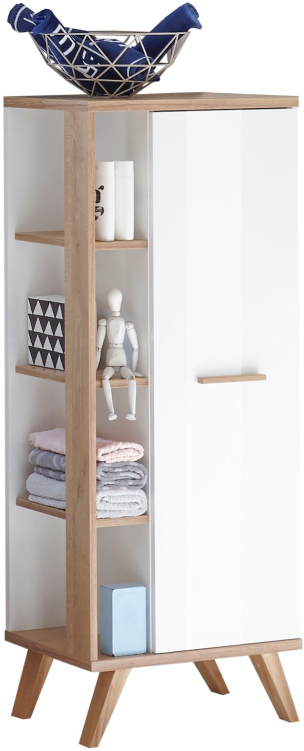 Saphir Badmöbel-Set »Quickset Mineralmarmor-Waschtisch mit LED-Spiegel, Unterschrank« 7 Stk. tlg.