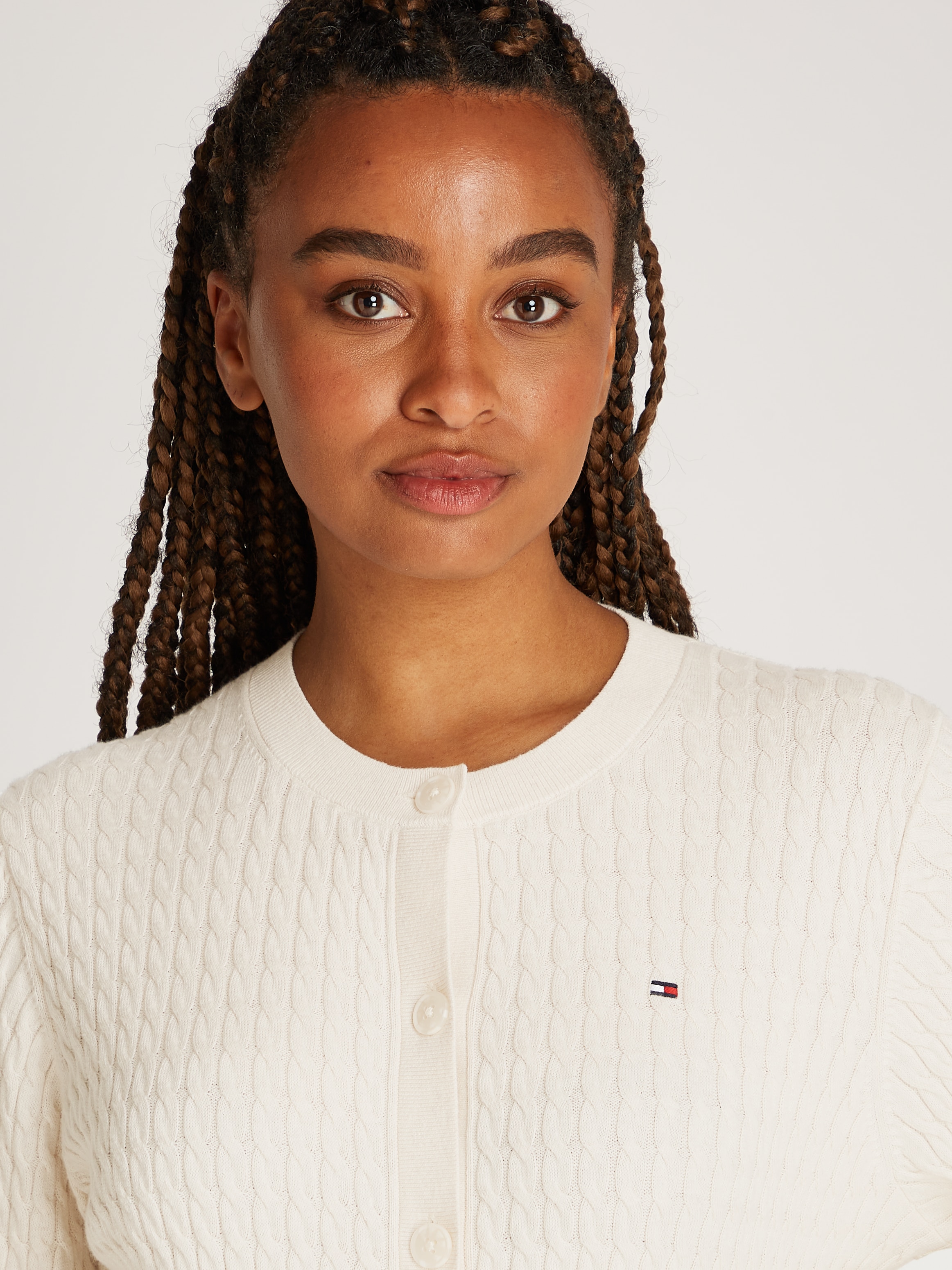 Tommy Hilfiger Strickjacke mit Zopfstrickmuster