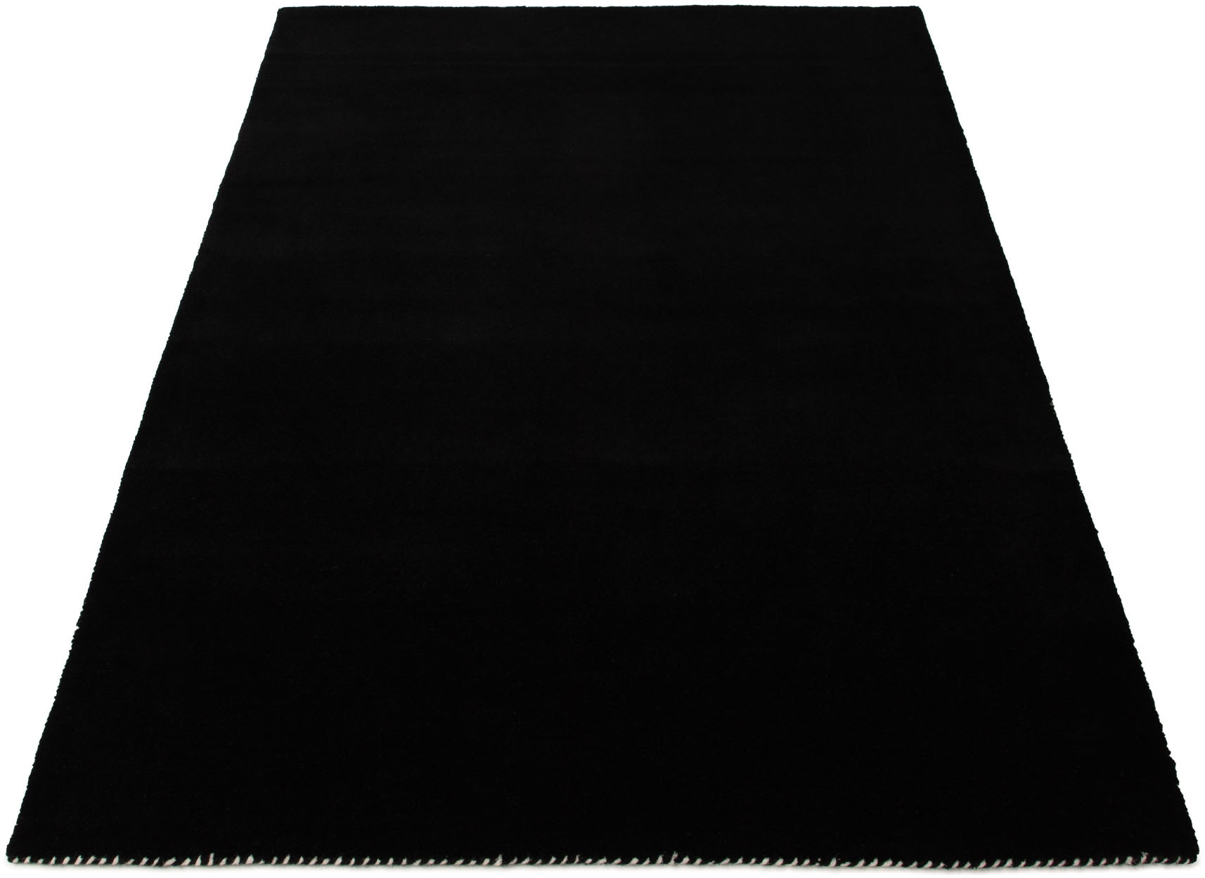 carpetfine Wollteppich »Gabbeh Lola Uni«, rechteckig, 14 mm Höhe, mit natürlichem Pflanzenmaterial von Hand gewebt, auch in Rund