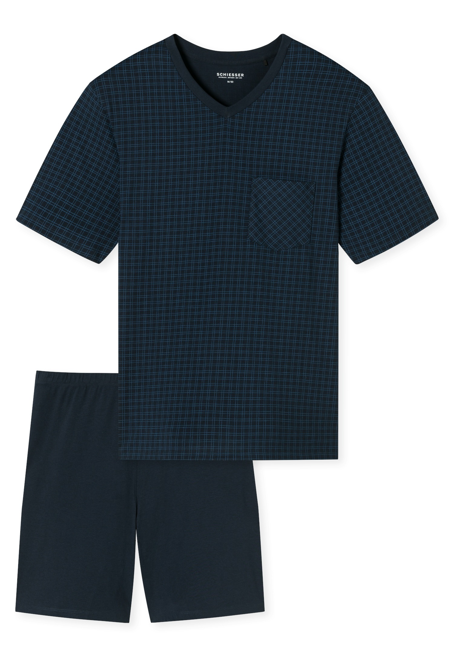 Schiesser Shorty »Comfort Essentials«, (2 tlg.), Brusttasche, V-Ausschnitt, Kurzarm, Baumwolle