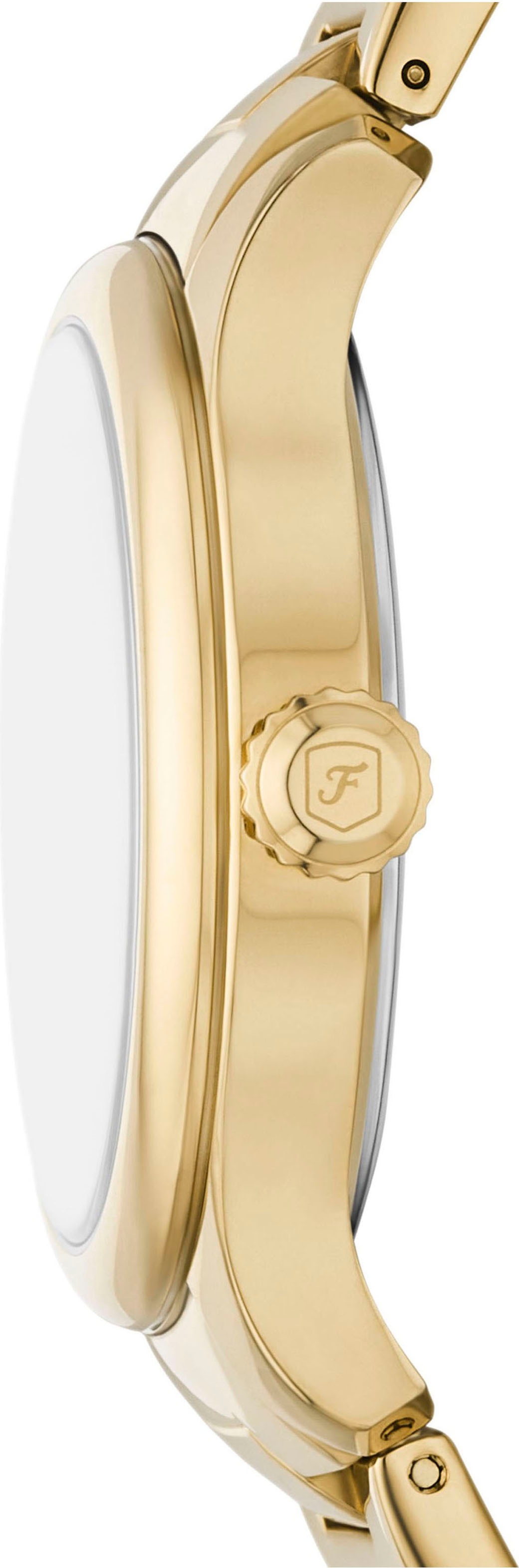 Fossil Quarzuhr »GILMORE«, Armbanduhr, Damenuhr, Edelstahlarmband, analog, Tag