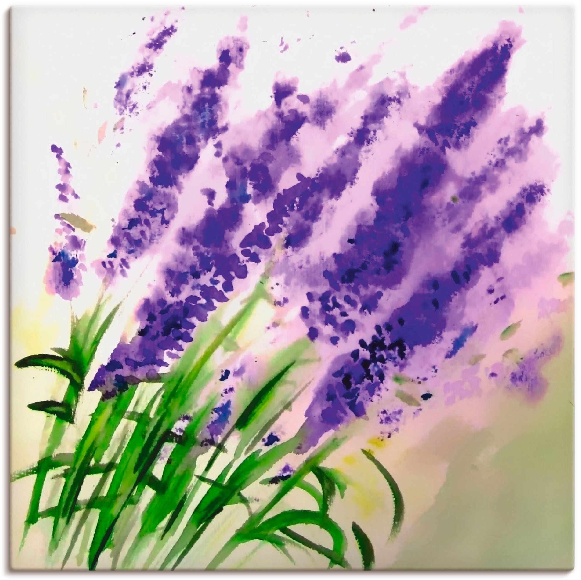 Leinwandbild »Lavendel-aquarell«, Blumen, (1 St.), auf Keilrahmen gespannt