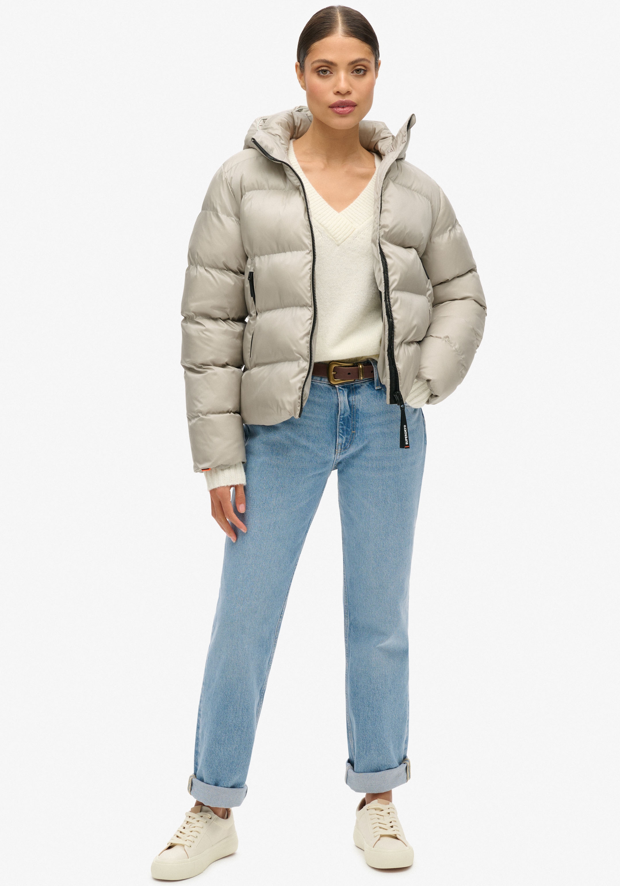 Superdry Steppjacke »HOODED LUXE SPORTS PUFFER«, mit Kapuze