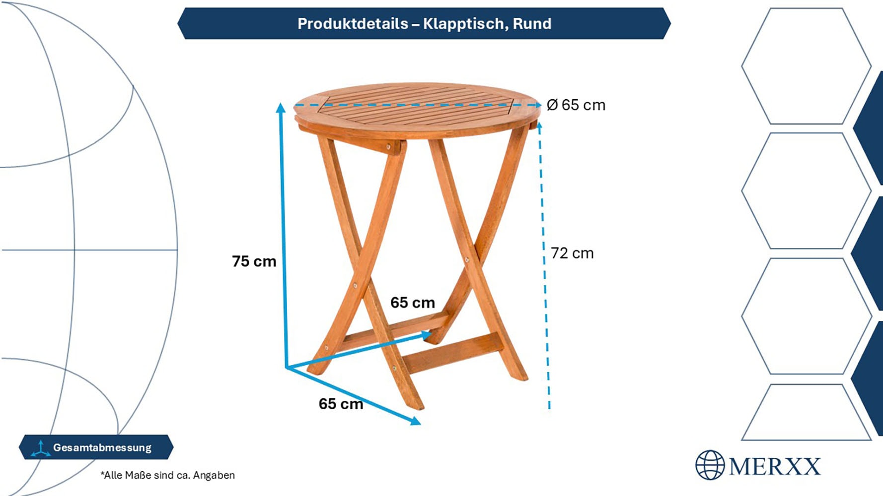 MERXX Gartentisch »Klapptisch« Durchmesser 80 cm
