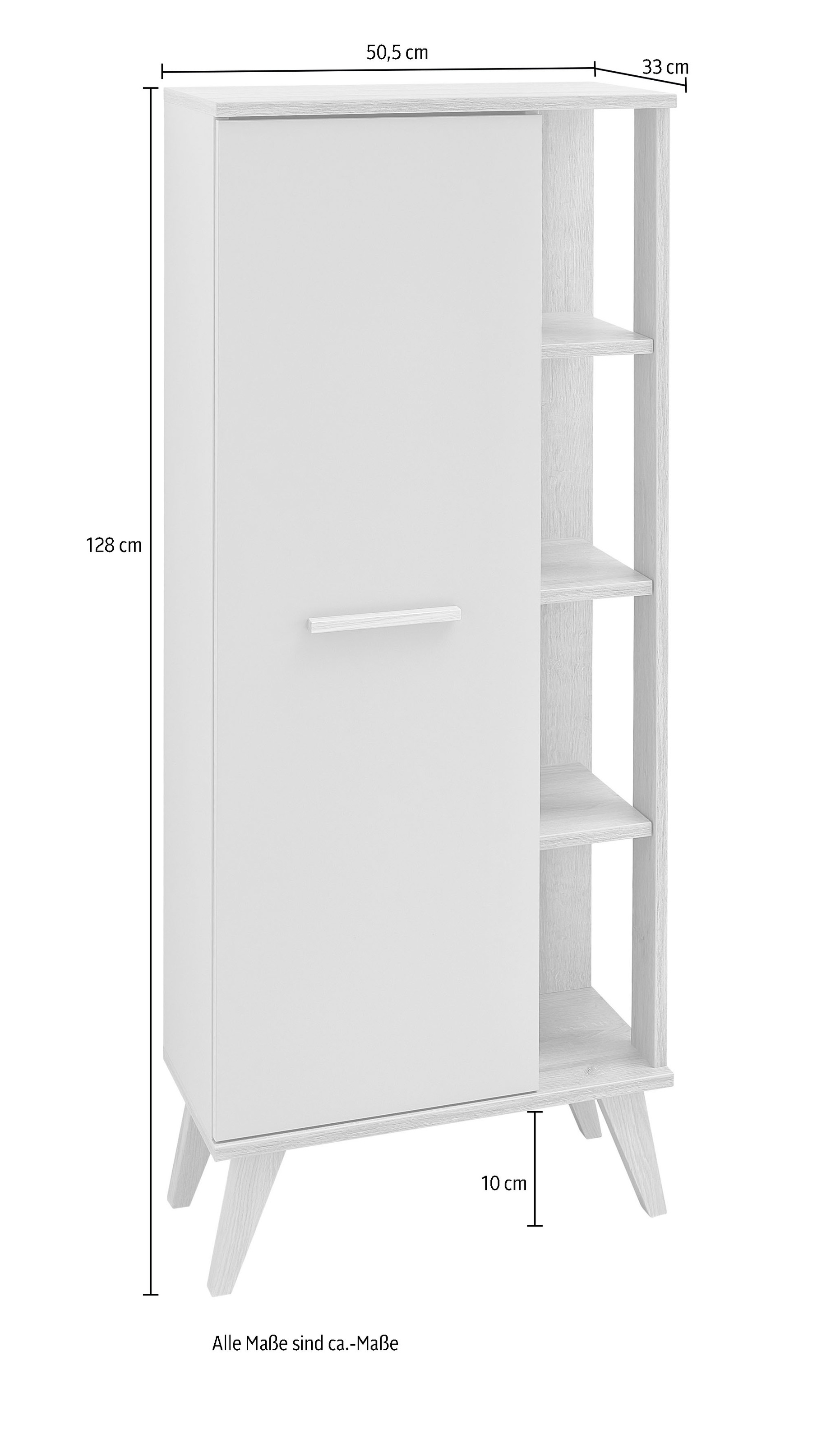 Saphir Badmöbel-Set »Quickset 5-teilig, Waschbeckenunterschrank mit LED-Spiegelschrank«, (5 St.), Unterschrank, Hängeschrank, Midischrank, inkl. Türdämpfer, 6 Türen