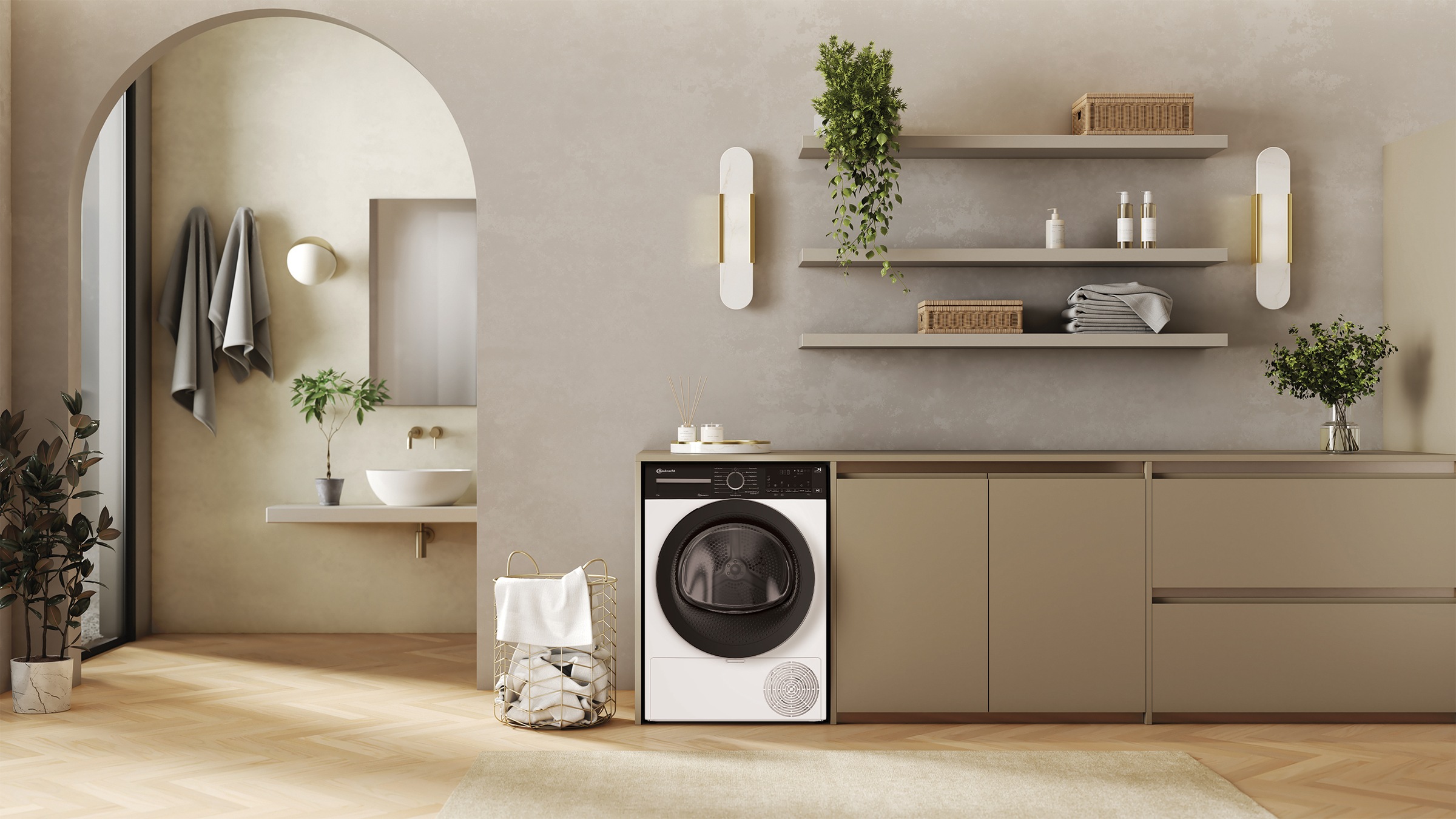 BAUKNECHT Wärmepumpentrockner »BT 95C WBS«, 9 kg, IronEase - Bügelfrei auf Knopfdruck, Silent Spin - leises Trocknen
