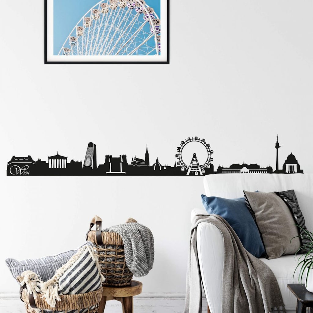 Wall-Art Wandtattoo »XXL Stadt Skyline Wien 120cm«, (1 St.)