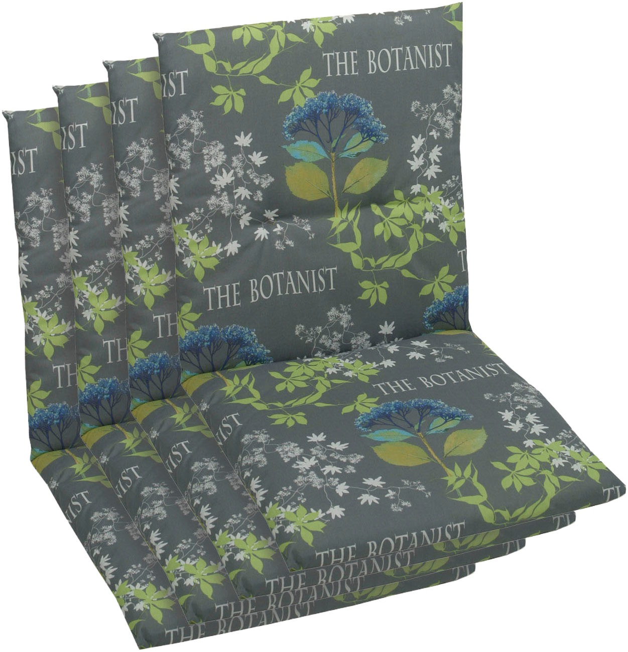 KONIFERA Sesselauflage The Botanist grau - Maße BxLxH ca.: 48 cm x 98 cm x 5 cm