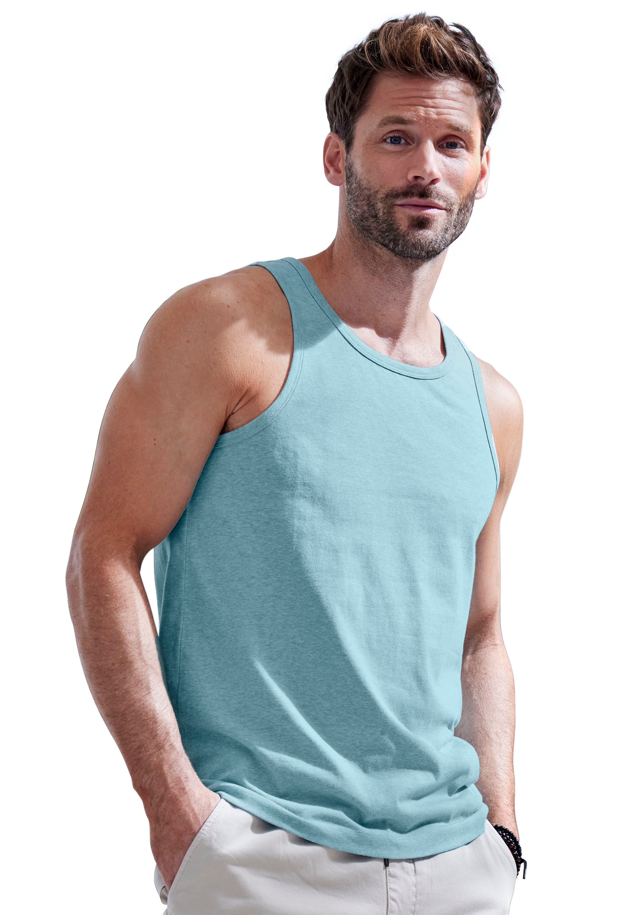 John Devin Tanktop, (Packung, 2 tlg.), in schöner Melange-Optik