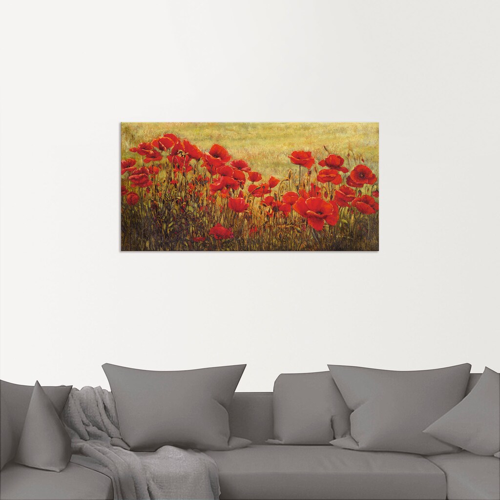 Artland Wandbild »Mohnfeld«, Blumenwiese, (1 St.)