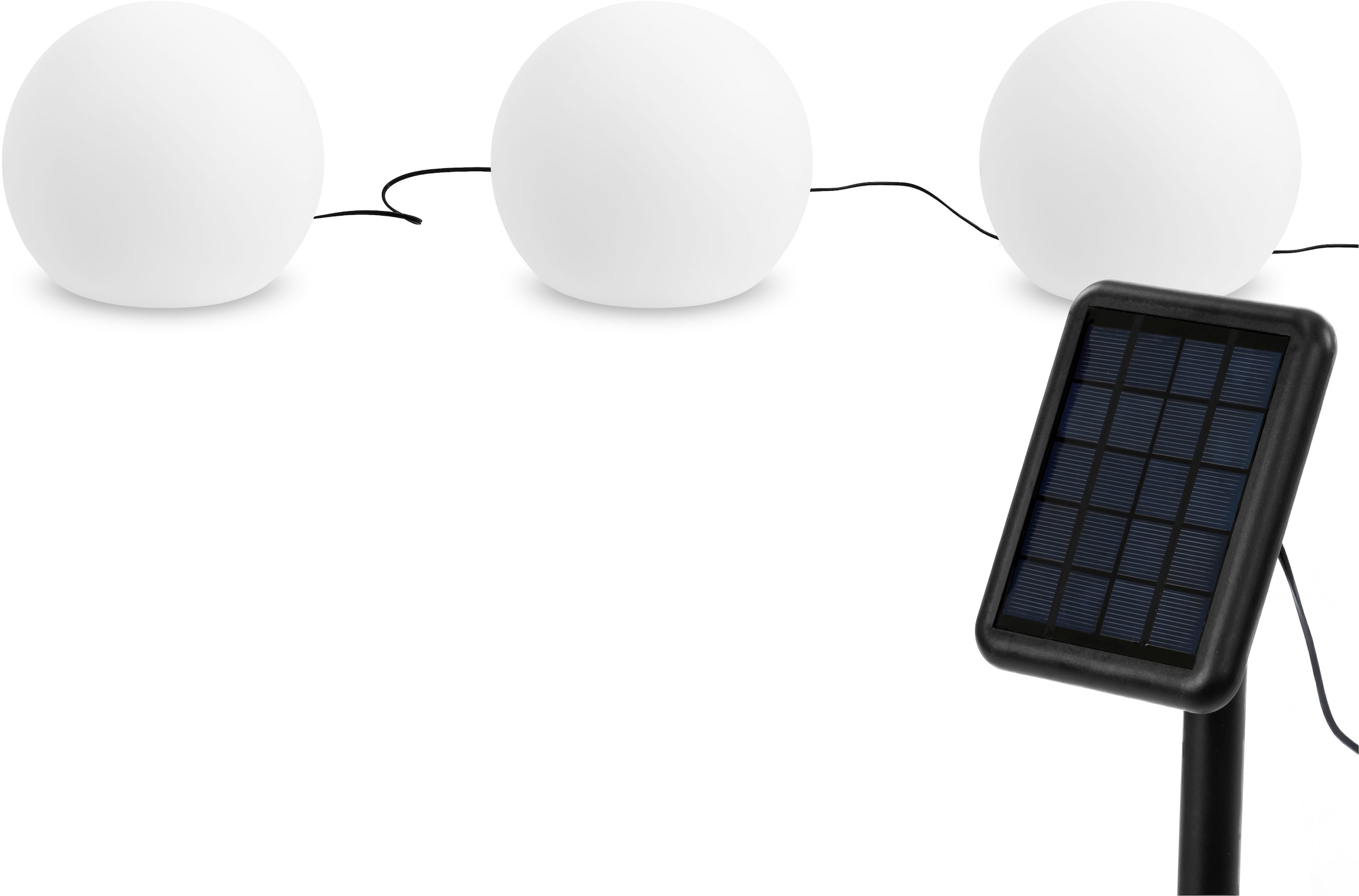 my home LED Solarleuchte »Orlaith, LED-Solar Kugelleuchten, 3er Set« LED-Modul 3 Stk. Warmweiß mit Erdspießen
