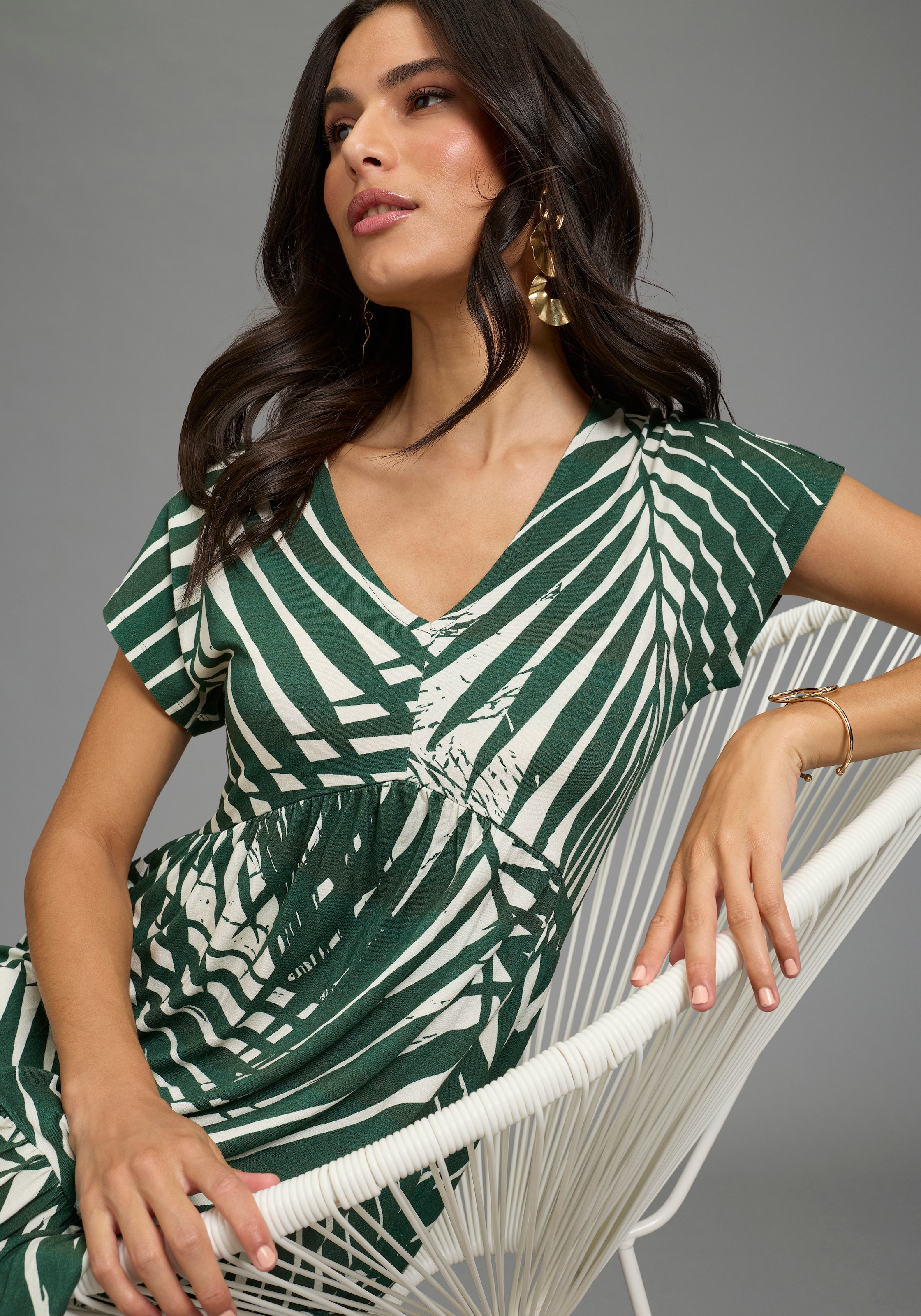 Laura Scott Sommerkleid gemustertes Design, für Casualmode und Sommermode