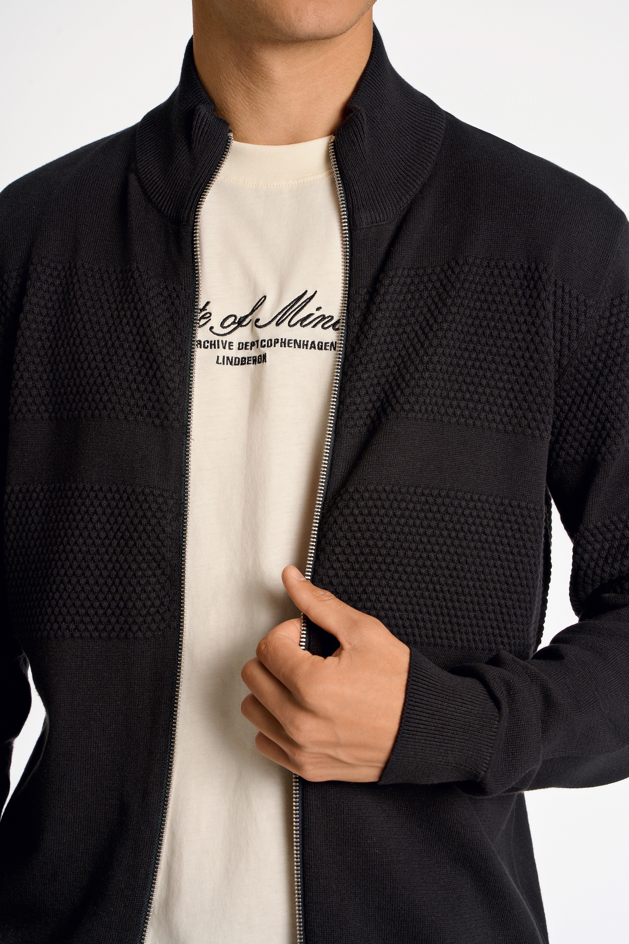 LINDBERGH Strickjacke mit Stehkragen und Reißverschluss