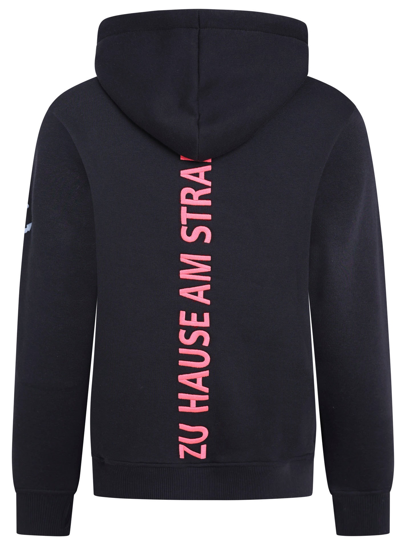 Zwillingsherz Sweatshirt, gestickter Schriftzug vorn und hinten, Kapuze, Langarm, Kängurutasche