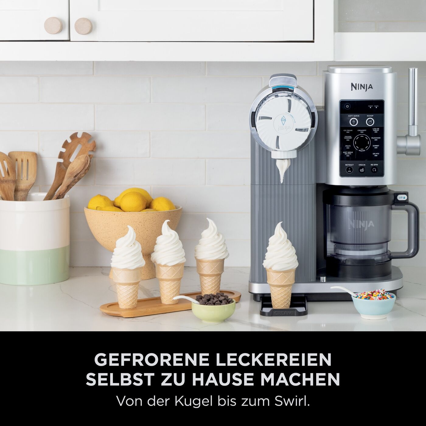 NINJA Eismaschine »Ninja CREAMi Scoop & Swirl 13-in-1 Softeis- und Eismaschine NC701EU« 0,48 l Softeis & Eismaschine NC701EU