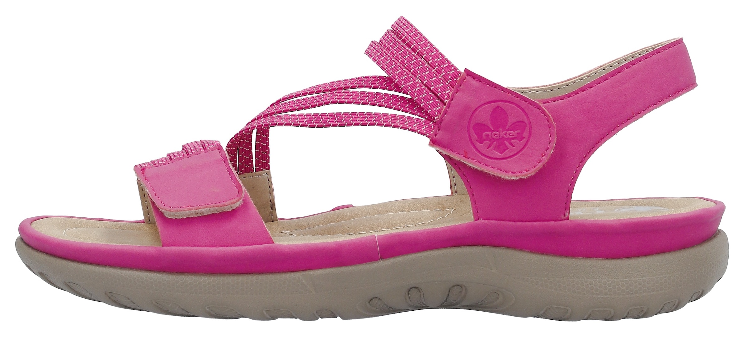 Rieker Riemchensandale, Sommerschuh, Sandalette, Keilabsatz, mit Gummizügen
