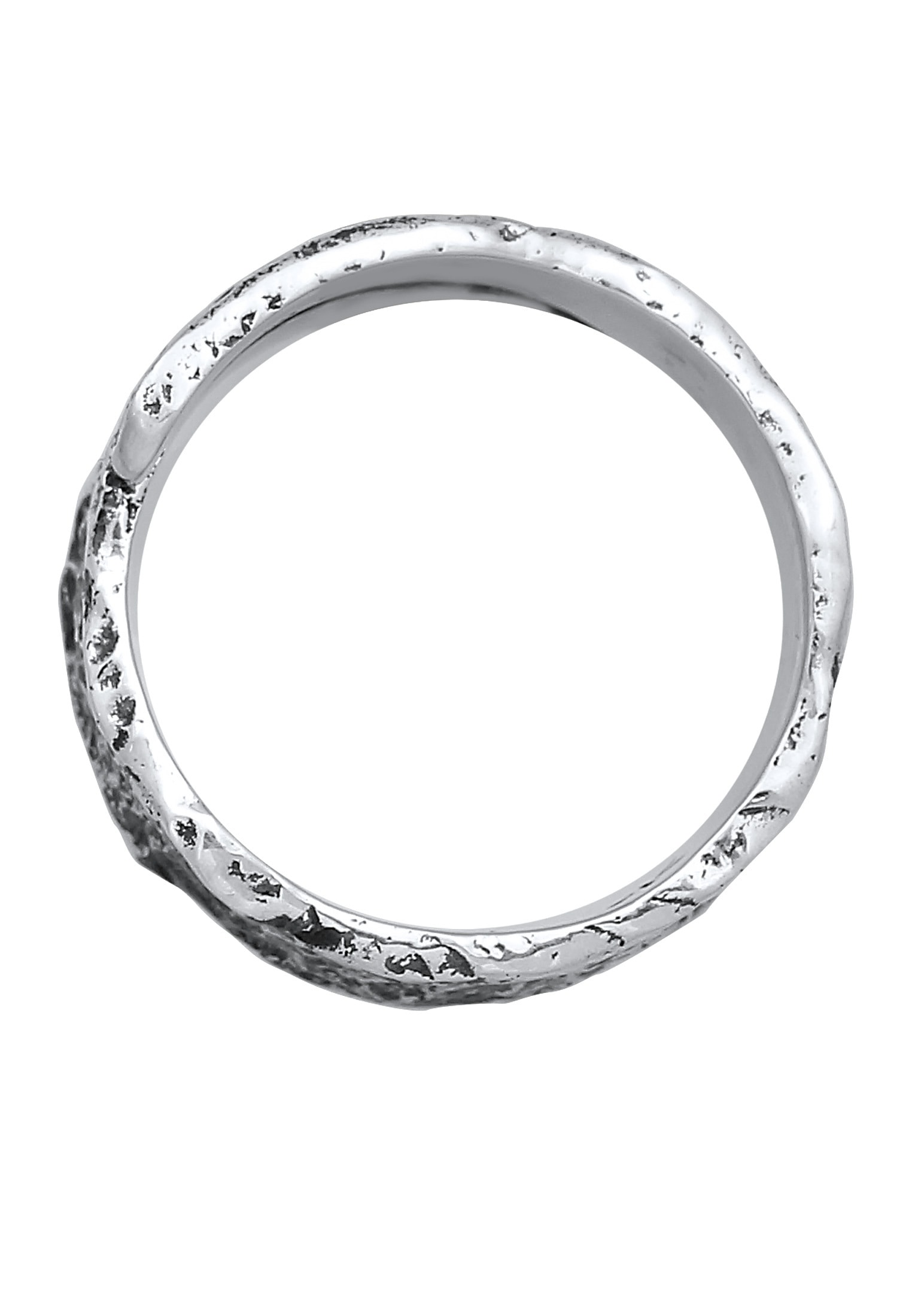 Kuzzoi Silberring »Ring Bandring Struktur Used Look 925 Silber«