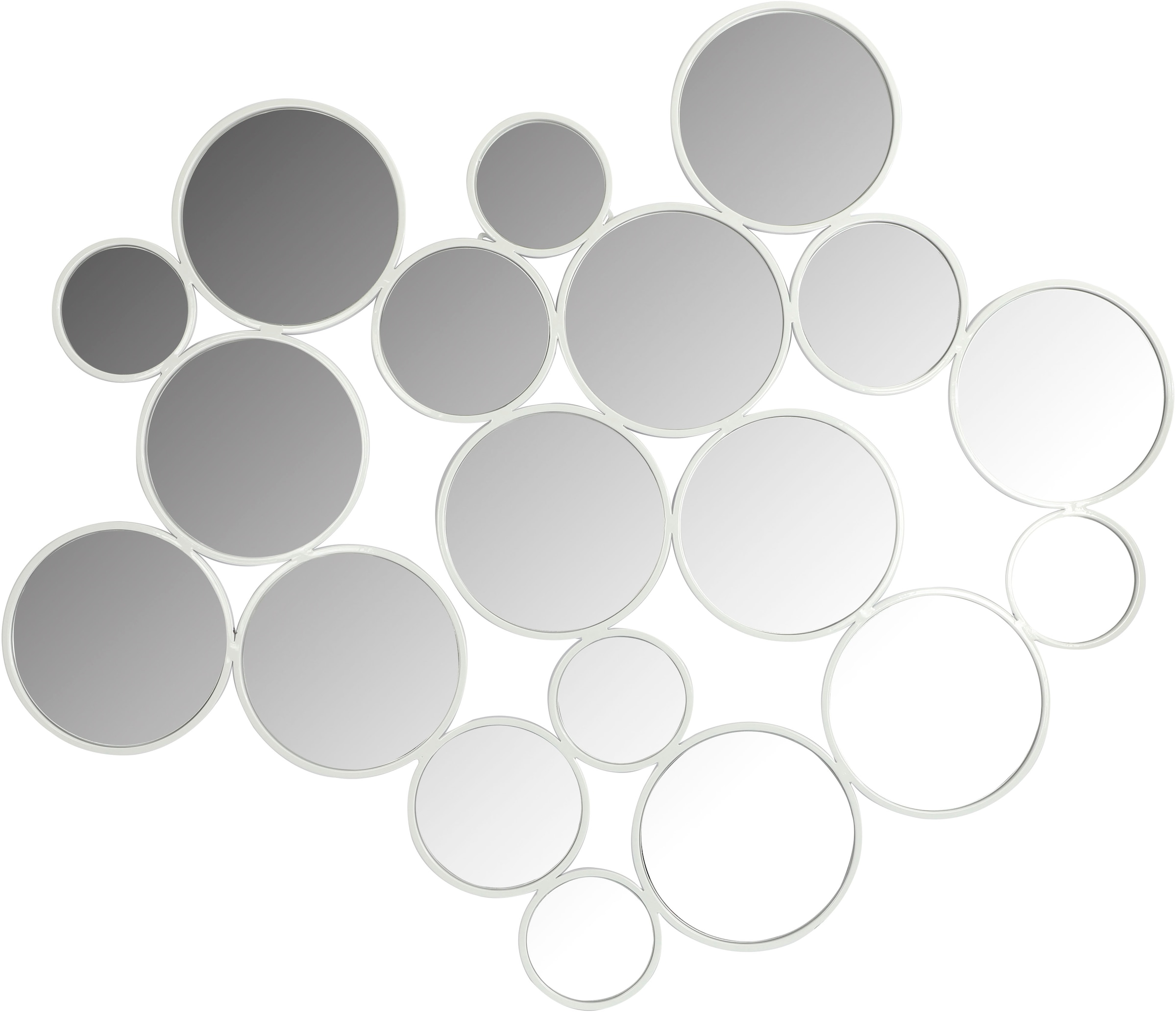 OTTO home Dekospiegel "Malisa, Wand Dekoration horizontal und vertikal hängbar, 3 Farben" großer Wandspiegel mit 19 Elementen, 121x110cm, aus Metall