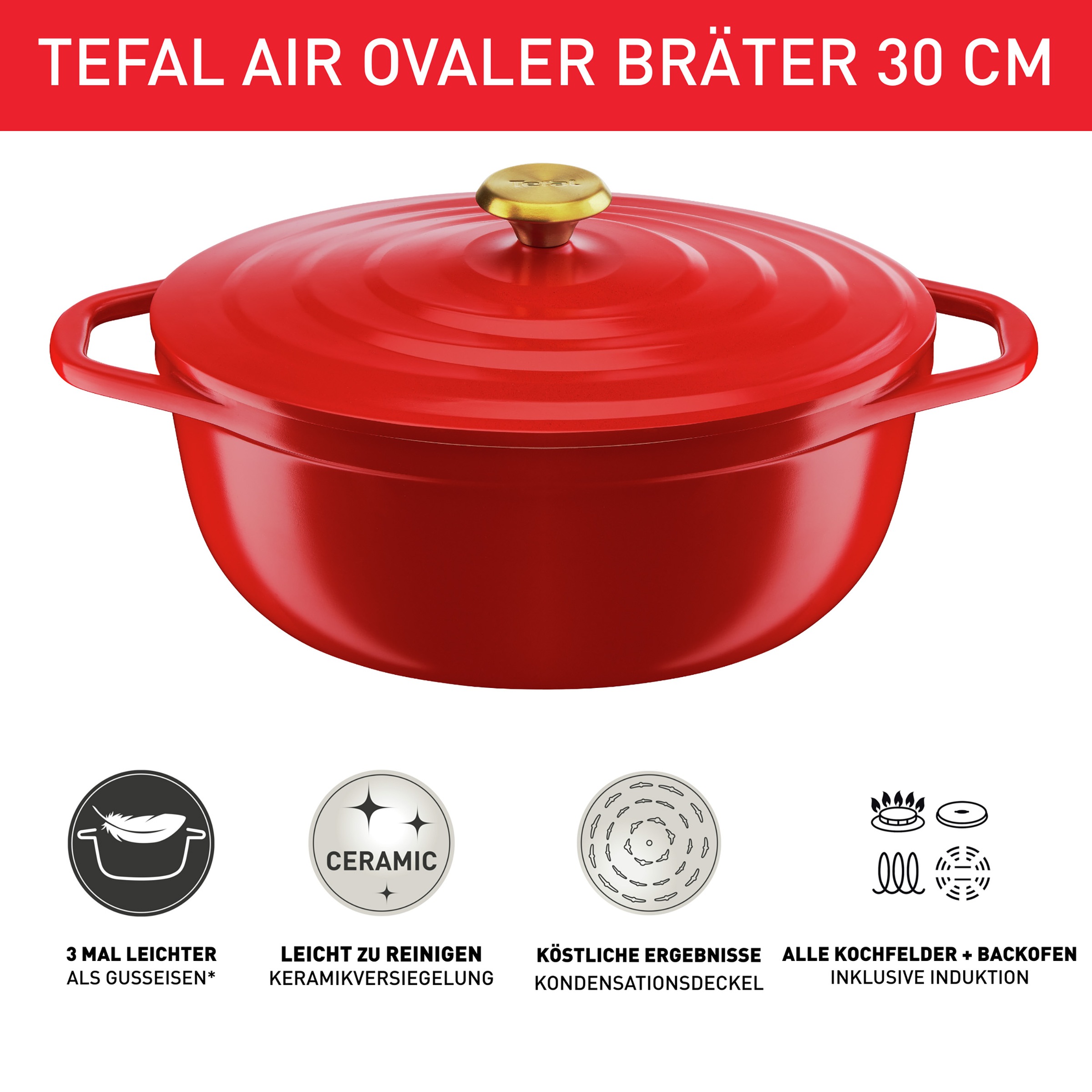 Tefal Bräter »Air« 2 Stk. tlg. Aluminiumguss