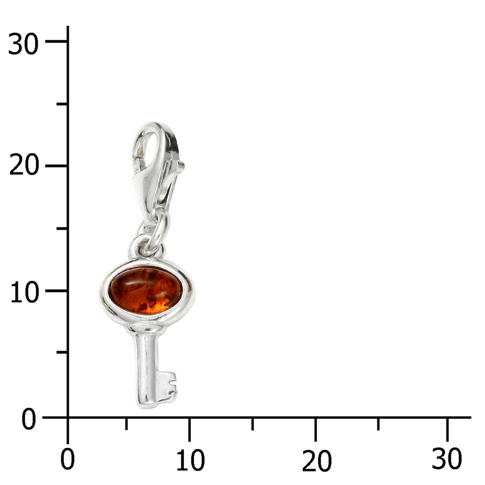 OSTSEE-SCHMUCK Kettenanhänger »- Schlüssel - Silber 925/000 - Bernstein«
