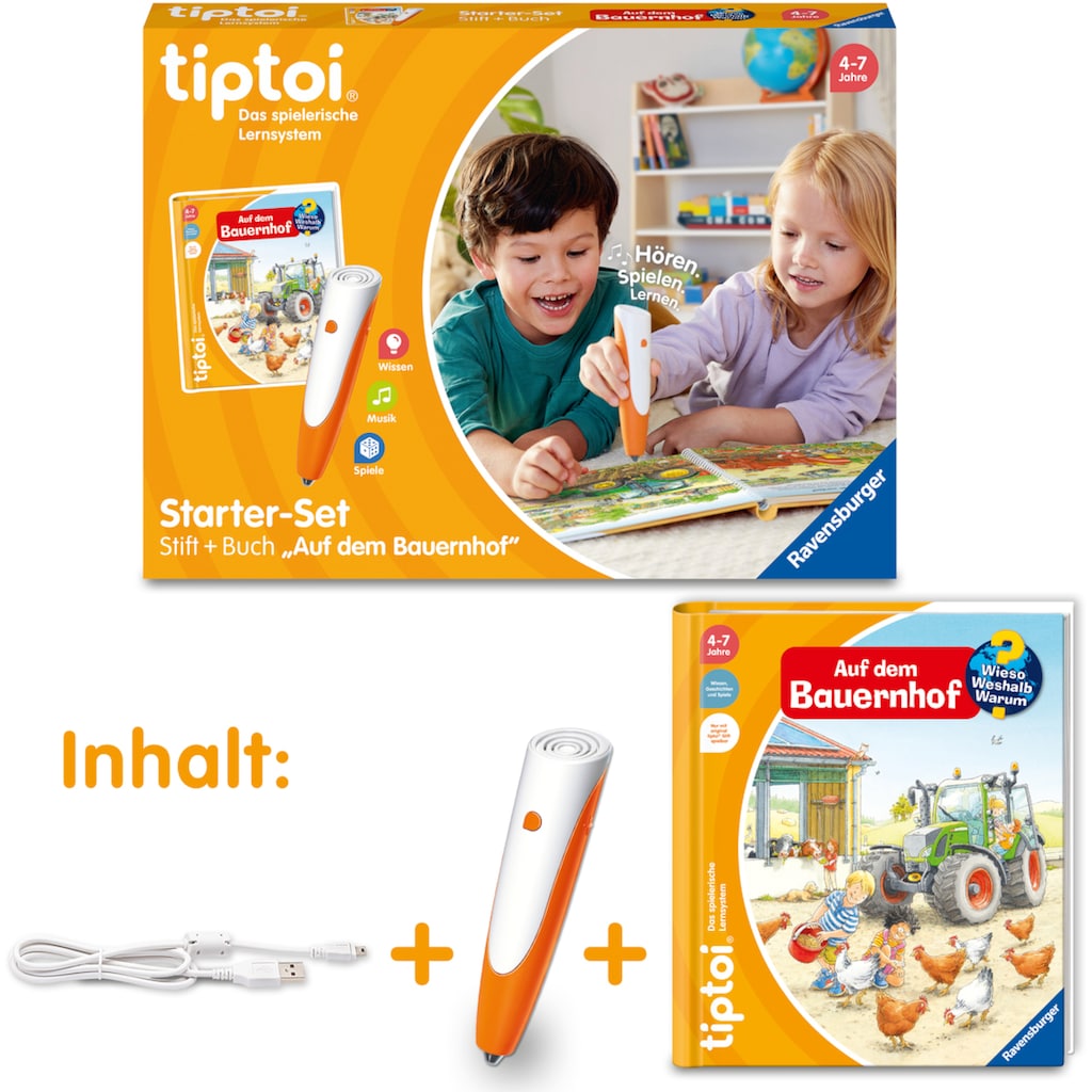 Ravensburger Spiel »tiptoi® Starter-Set: Stift und Bauernhof-Buch«, Made in Europe, FSC® - schützt Wald - weltweit