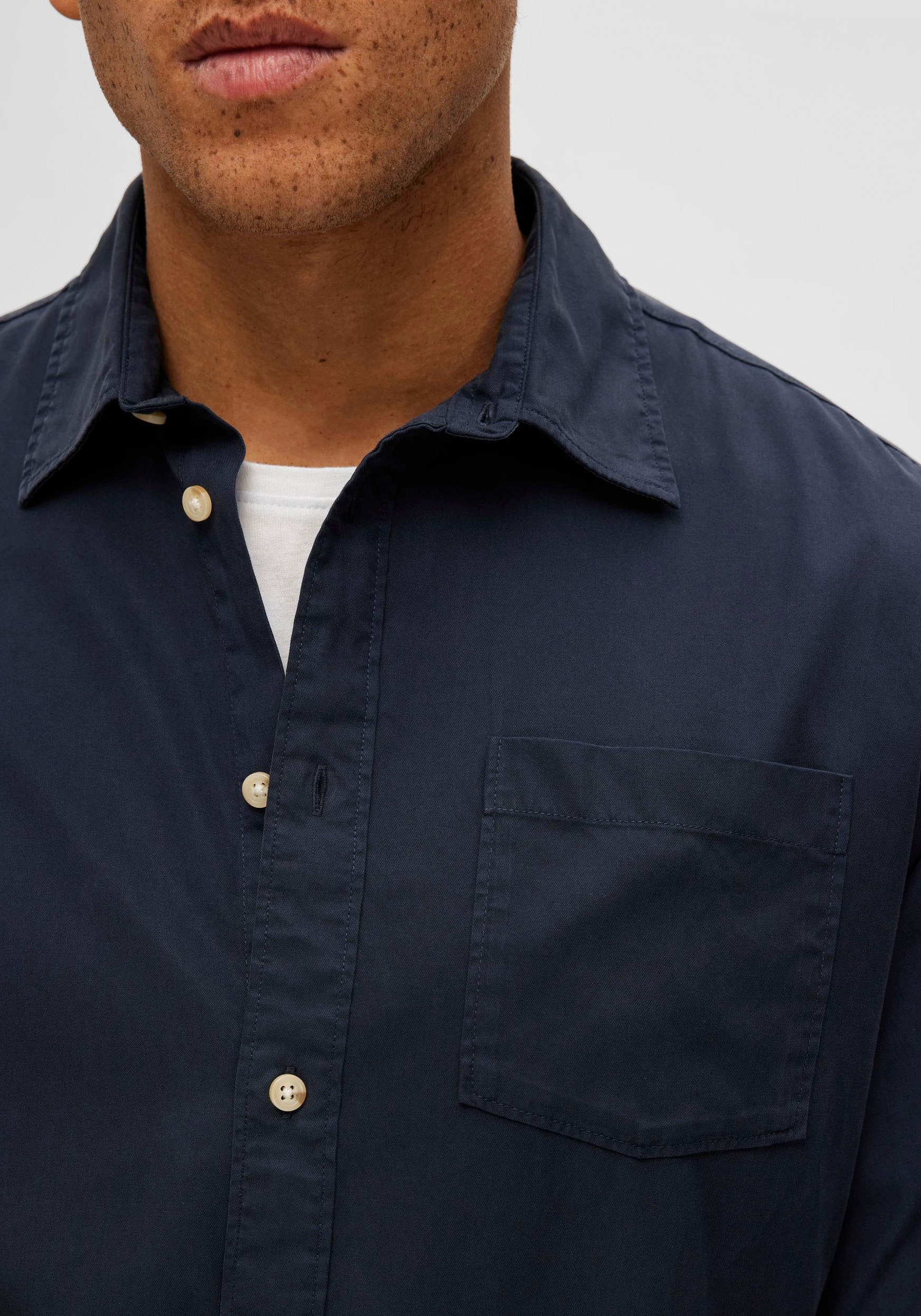 SELECTED HOMME Langarmhemd »SLHREGPASTEL-LINEN SHIRT LS W«