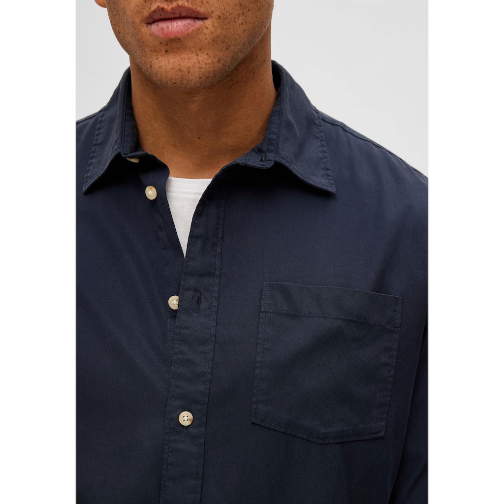 SELECTED HOMME Langarmhemd »SLHREGPASTEL-LINEN SHIRT LS W«