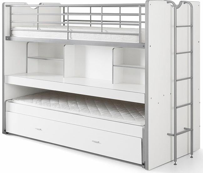 Vipack Hochbett »Bonny, mit 3 Schlafgelegenheiten, super praktisch im Kinderzimmer« B/H/T ca. 222x161x102cm, Dekor Oberfläche, in verschieden Farben,  mit großer Schreibplatte, Regalfächern, viel Funktion auf kleinem Raum