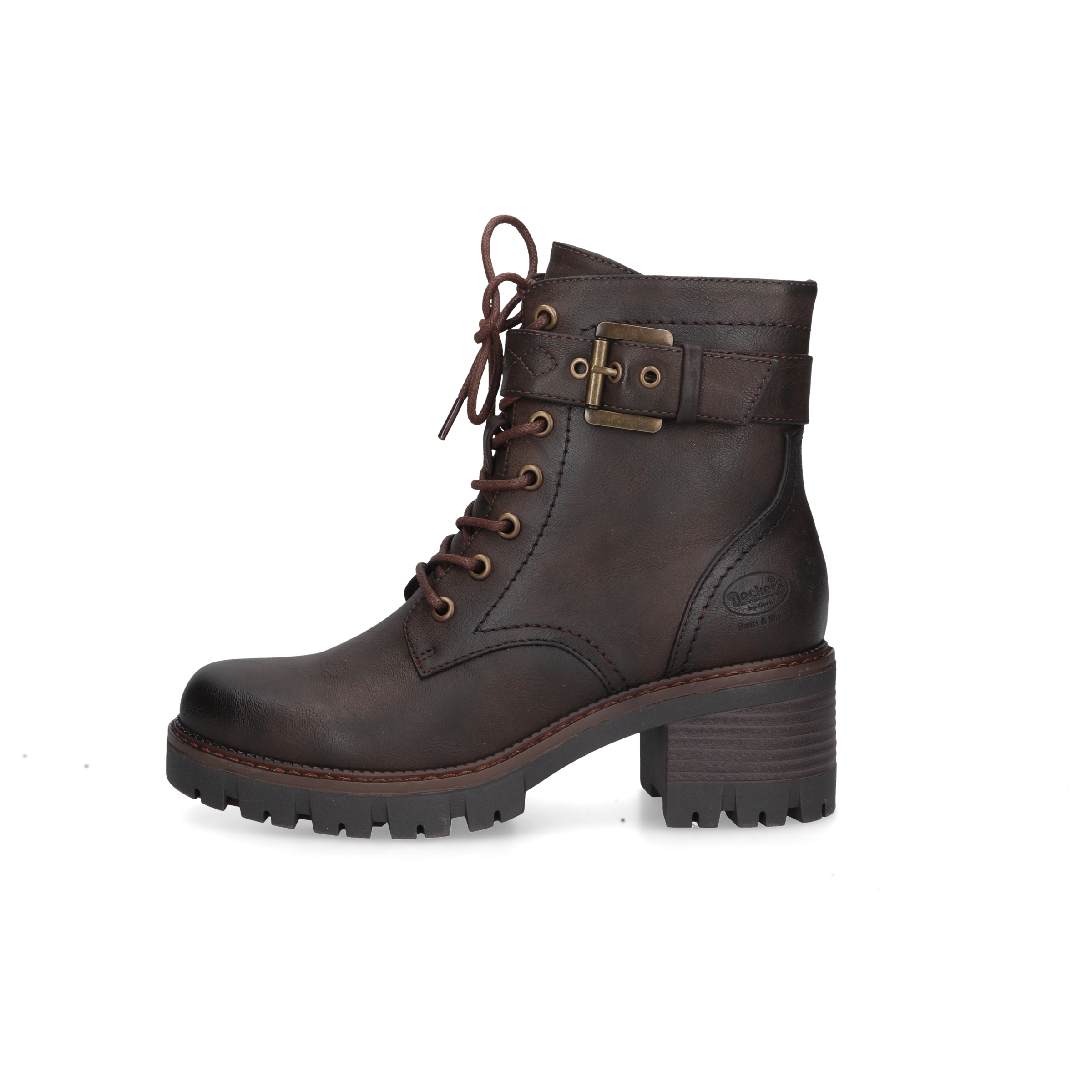 Dockers by Gerli Stiefelette  Schnürboots mit Blockabsatz, Profillaufsohle