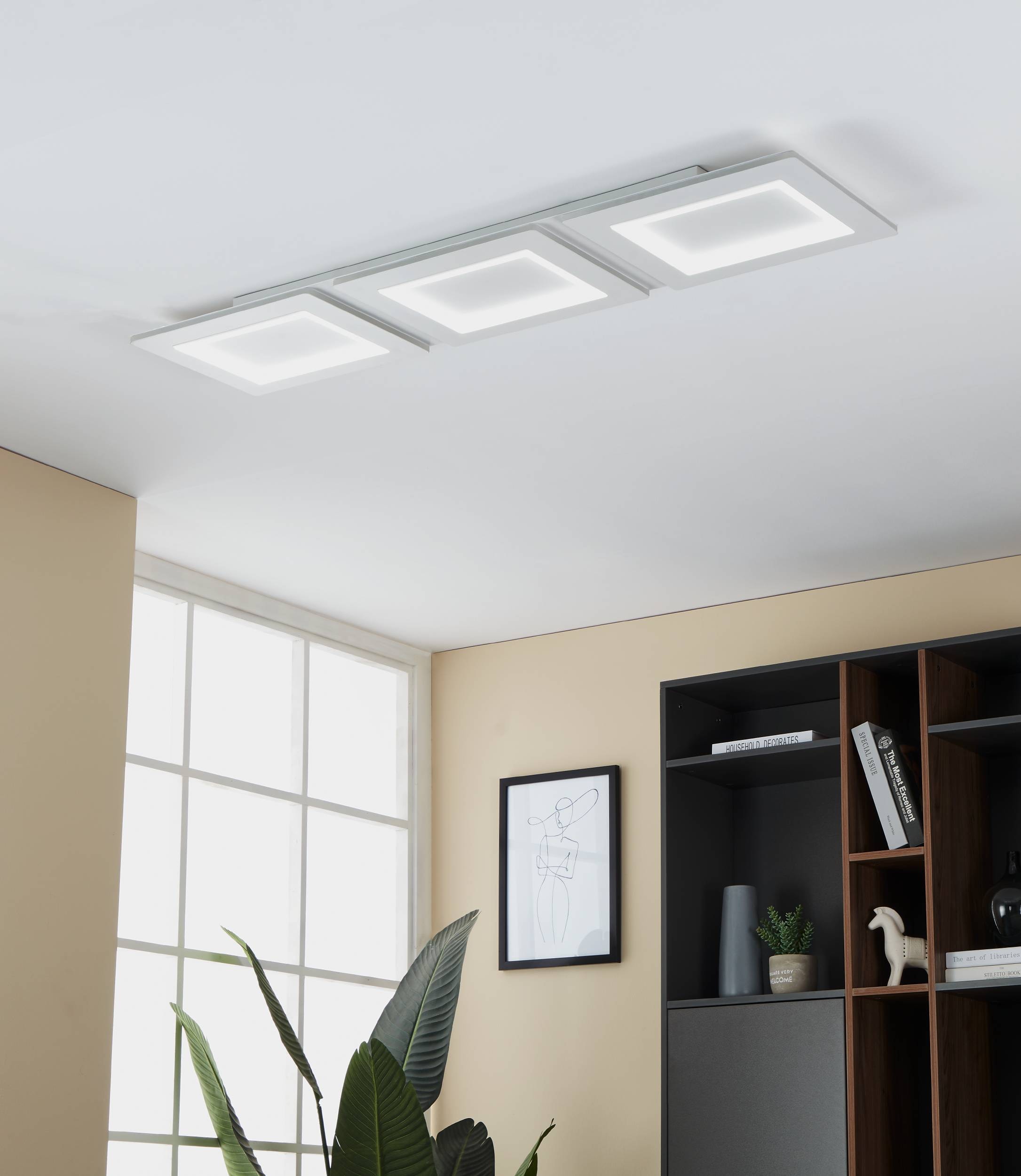 EGLO Deckenleuchte »Padrogiano-Z Deckenleuchte, ZigBee 3.0, App und Sprachsteuerung, Lampe« LED-Modul 1 Stk. Kaltweiß | RGB ZigBee, App und Sprachsteuerung Alexa, RGB, dimmbar, Lampe, 120x30cm