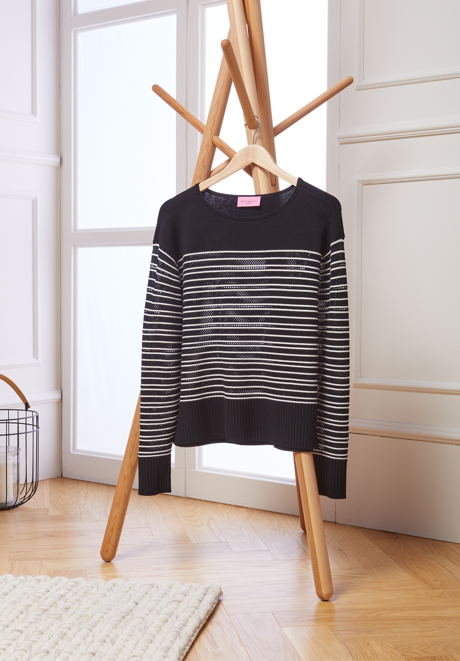 Betty Barclay Rundhalspullover »Basic-Strickpullover mit Streifen«