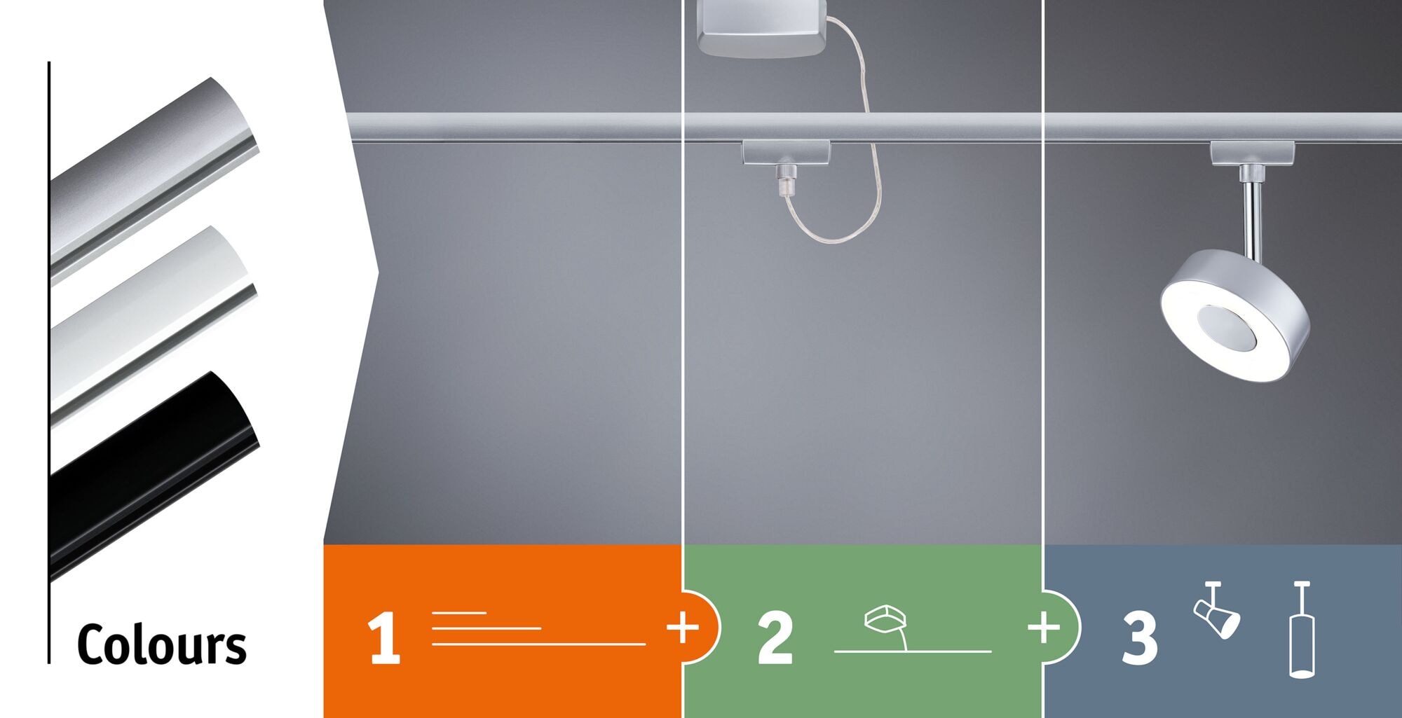Paulmann Schienensystem-Leuchten »URail LED Schienenspot 3-Step-Dim Circle Einzelspot Signalweiß« LED-Modul 1 Stk. Warmweiß Memoryfunktion, mehrere Helligkeitsstufen