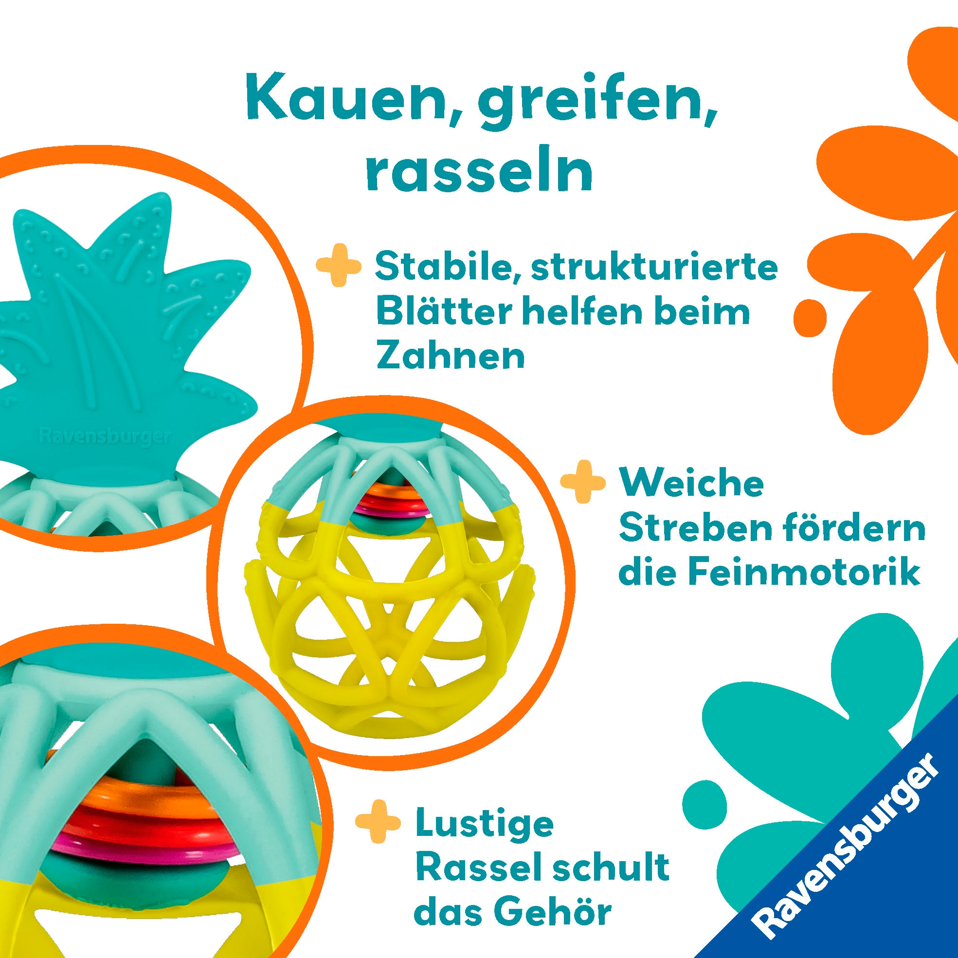 Ravensburger Rassel »Play+ Rassel-Greifling: Ananas«, FSC® - schützt Wald - weltweit