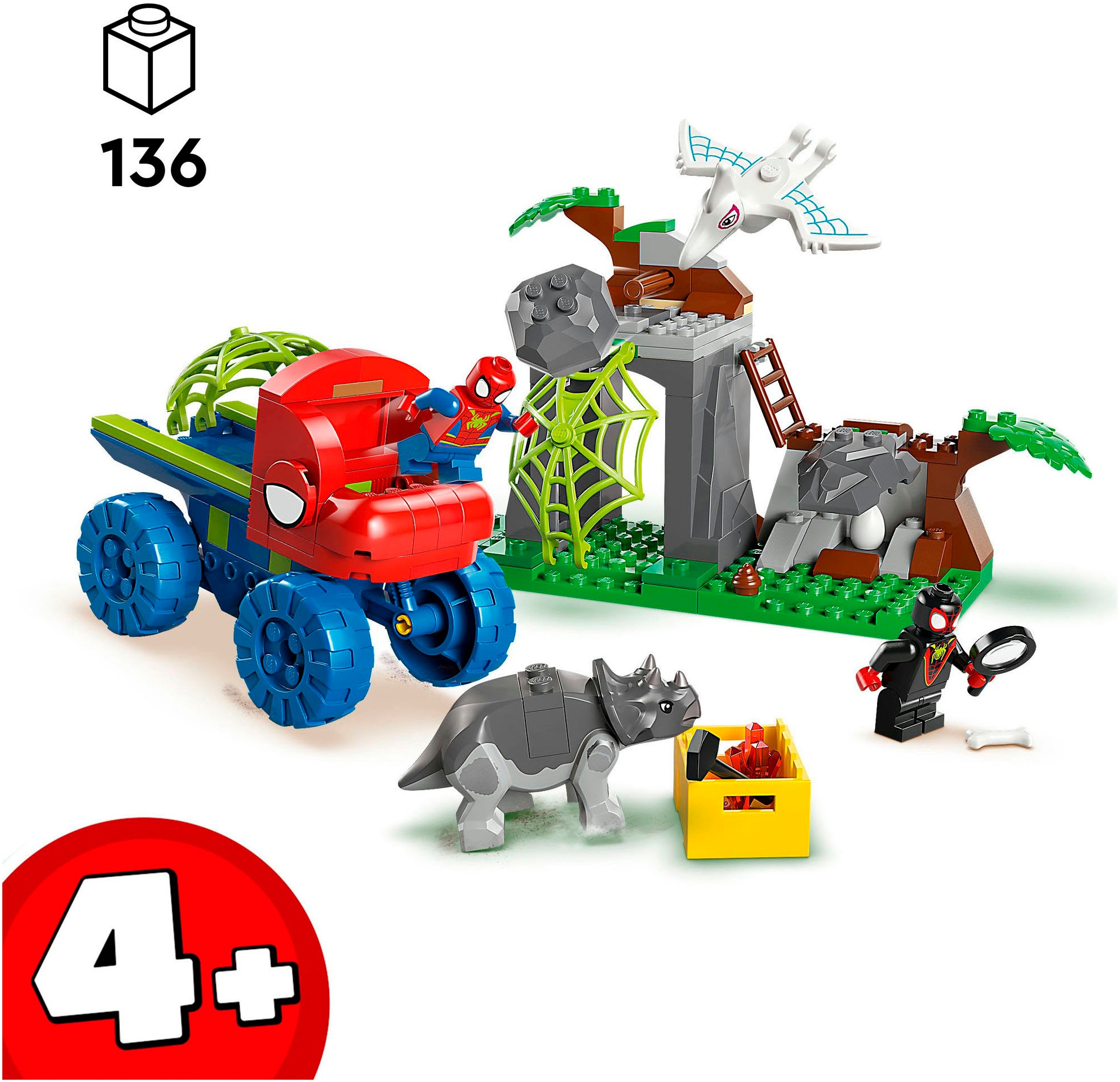 LEGO® Konstruktionsspielsteine »Spideys Team auf Rettungsmission im Dino-Truck (11199), LEGO Spidey«, (136 St.), Made in Europe