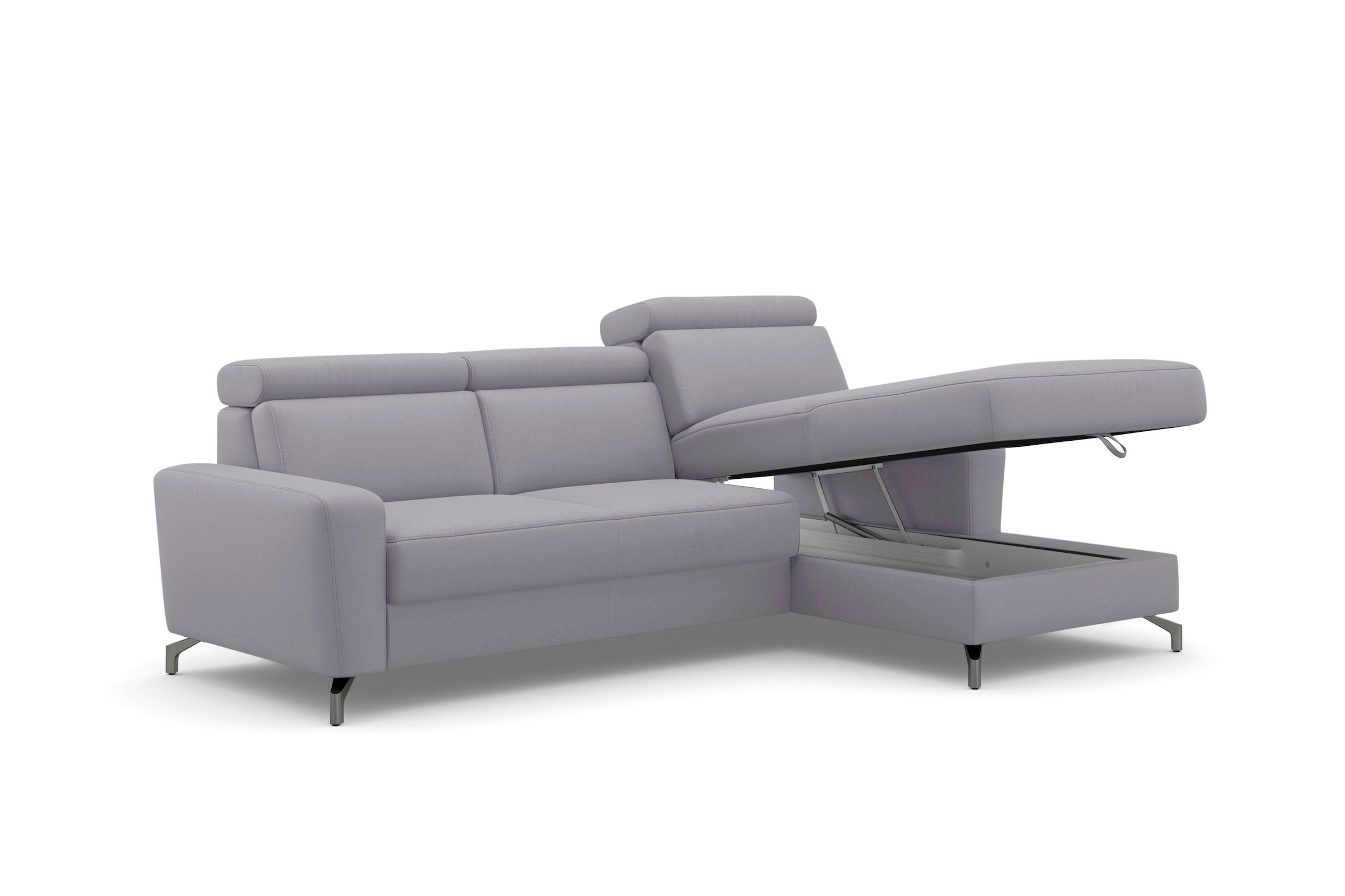 sit&more Ecksofa »Scarlett L-Form«, inklusive Kopfteilverstellung, wahlweise mit Bettfunktion, Bettkasten