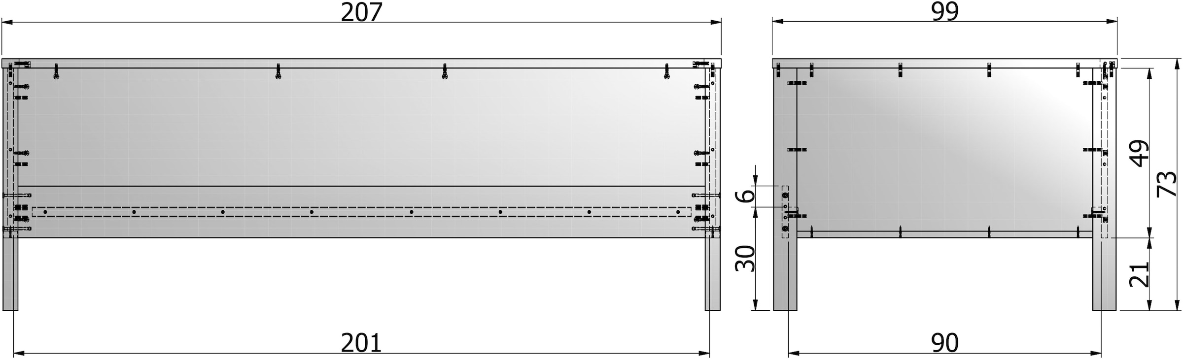 WOOOD Bettgestell »Nikki FSC®-Kiefernholz gebürstet, H 73 x B 208 x D 100 cm« Matratzenmaß 90x200 cm, Schublade optional, mit akzentuierter Maserung