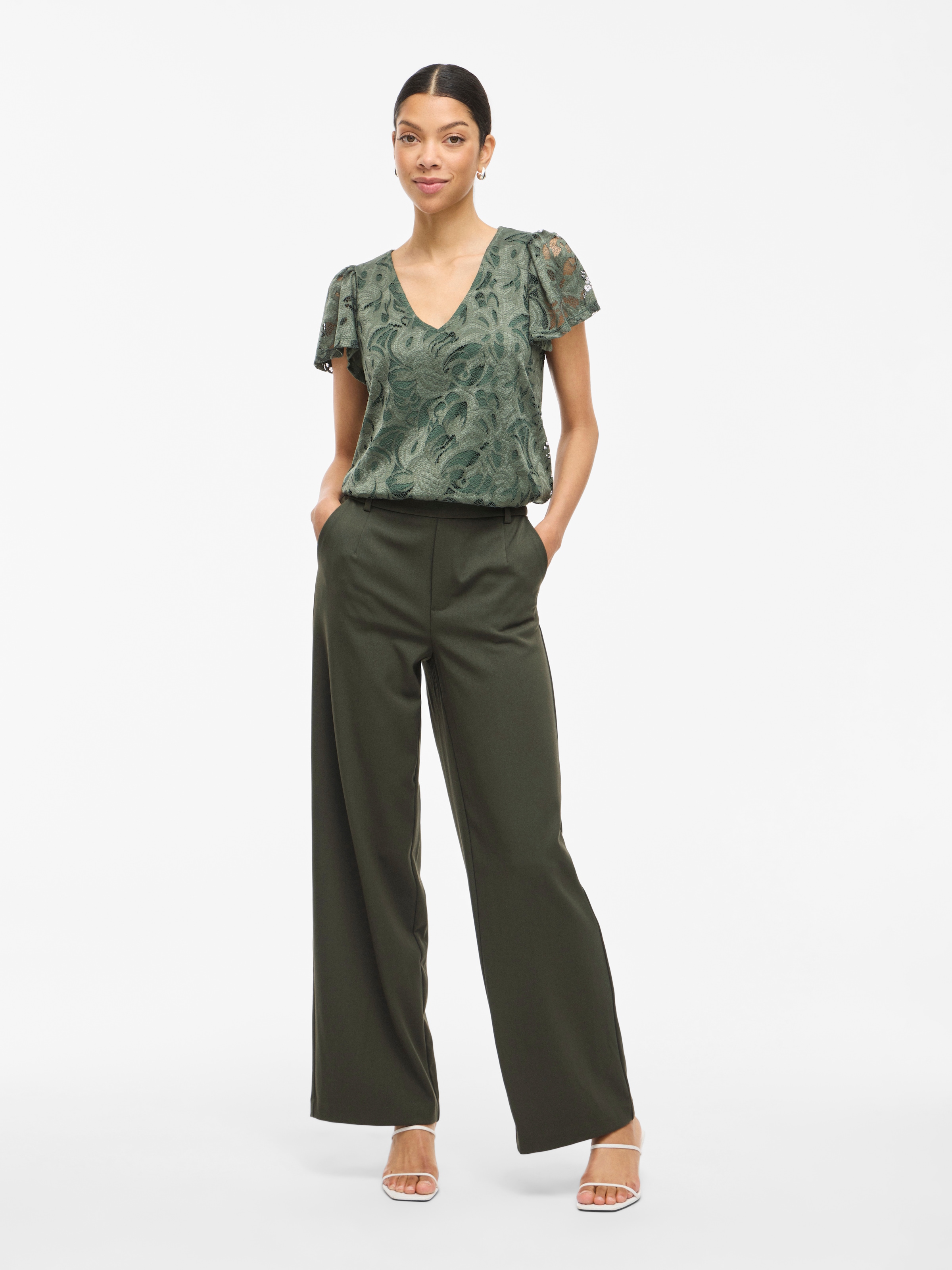 Vila Anzughose »VIVARONE HW WIDE PANT - NOOS«  Materialmix, slim fit