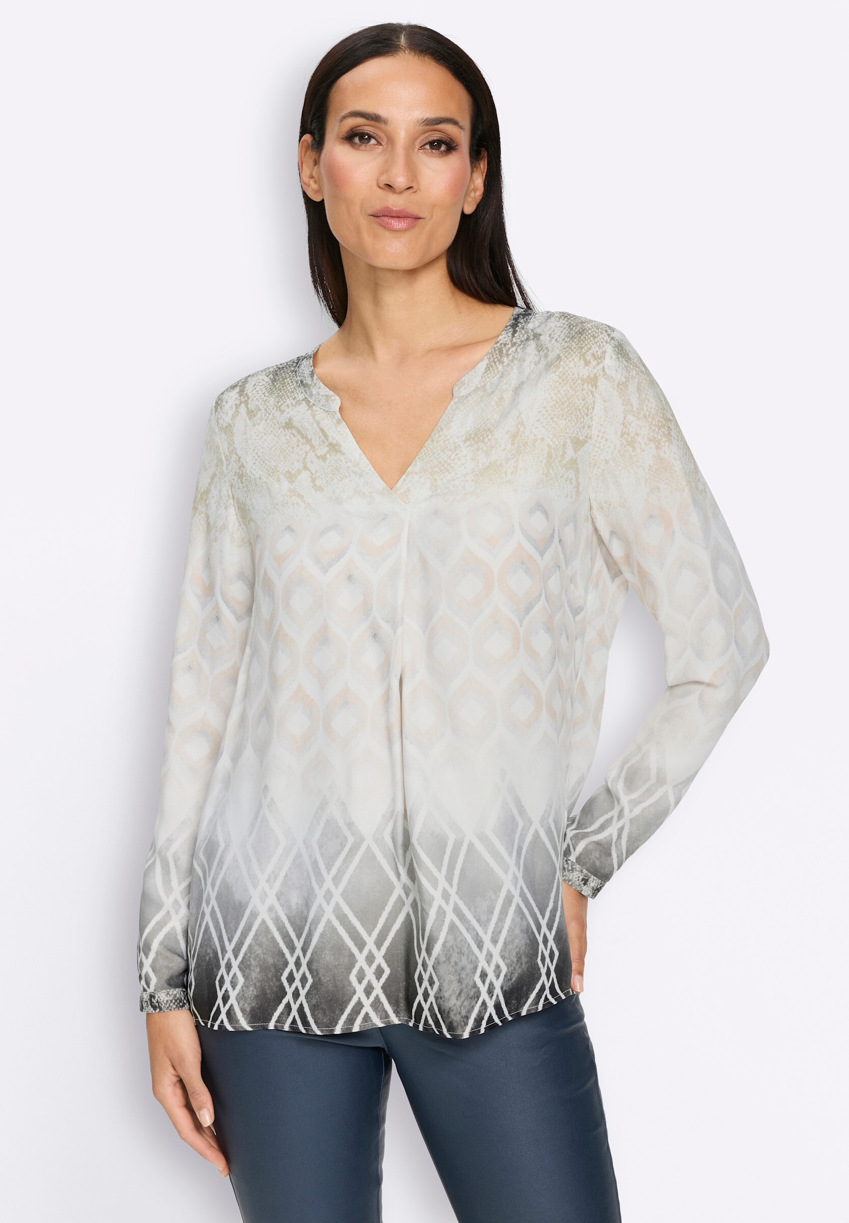 heine Klassische Bluse »Druckbluse Schlupfbluse mit Druck-Dessin«