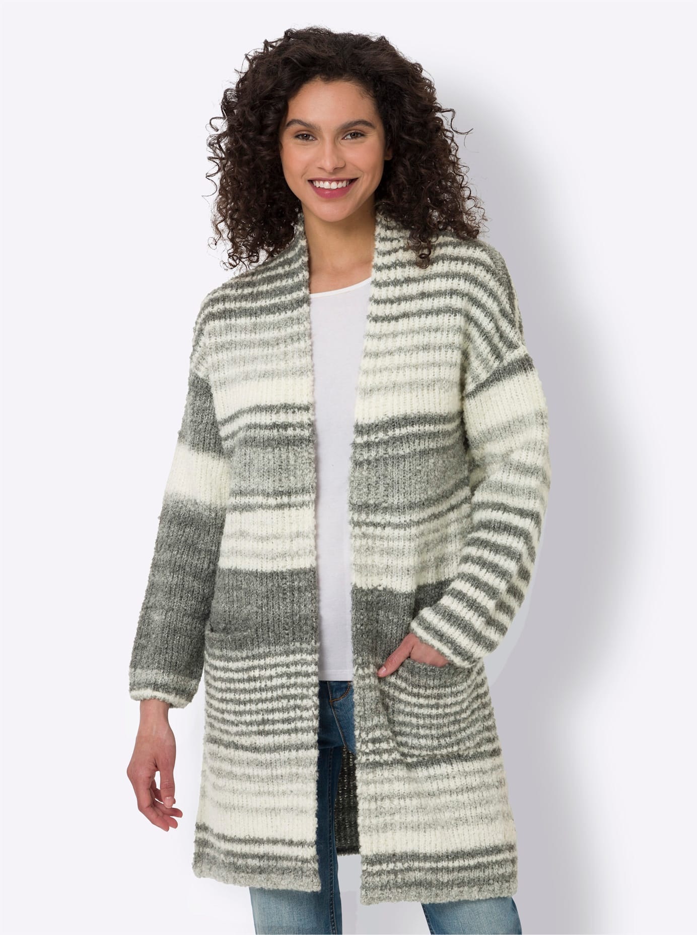 Cardigan Strickjacke Linea Tesini Damen Strickjacke Braun
