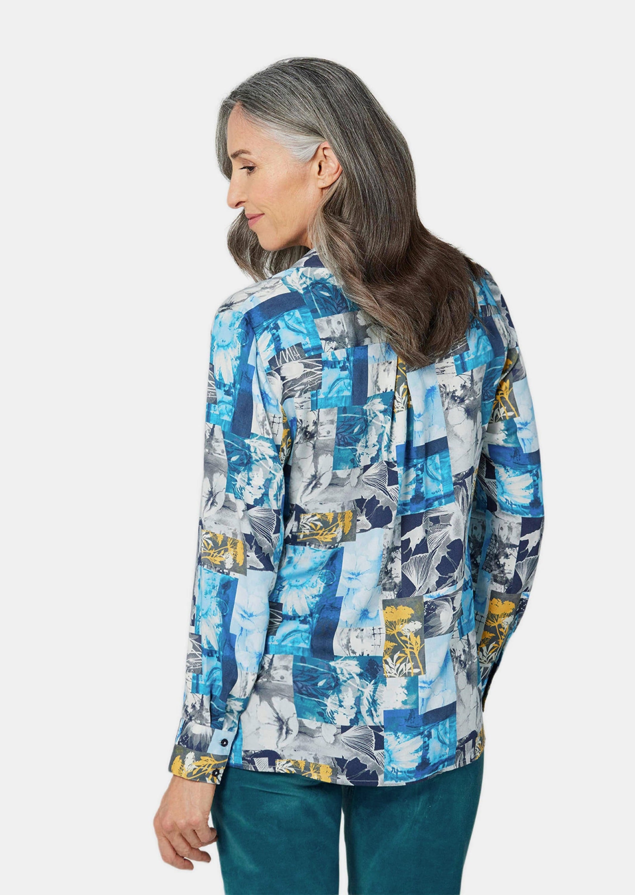 GOLDNER Hemdbluse »Kurzgröße Hemdbluse mit Druck«