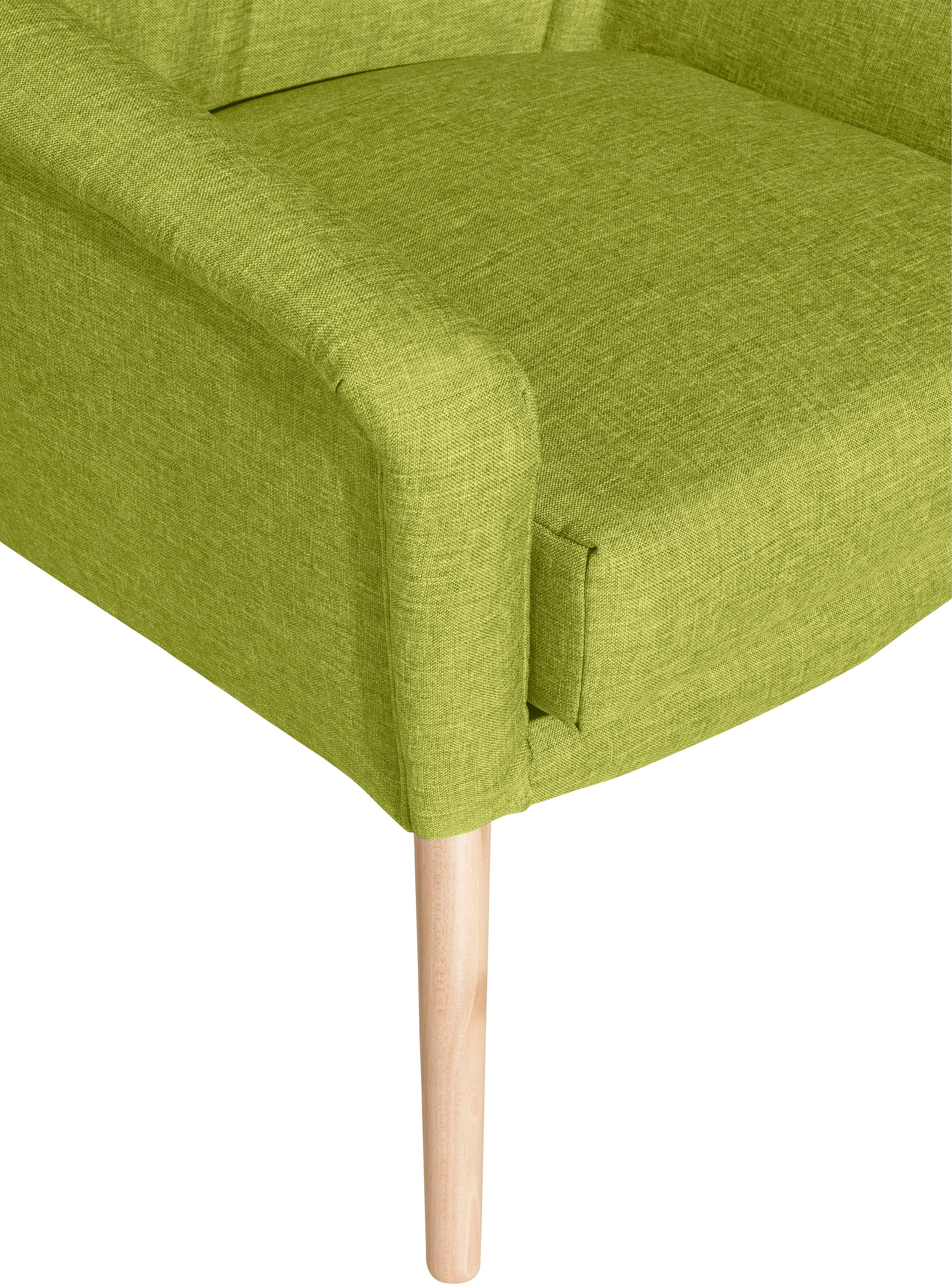 Max Winzer® Cocktailsessel »Alan, Loungesessel mit hohem Sitzkomfort, moderne Formensprache«, im Retrolook, Füße in Buche natur