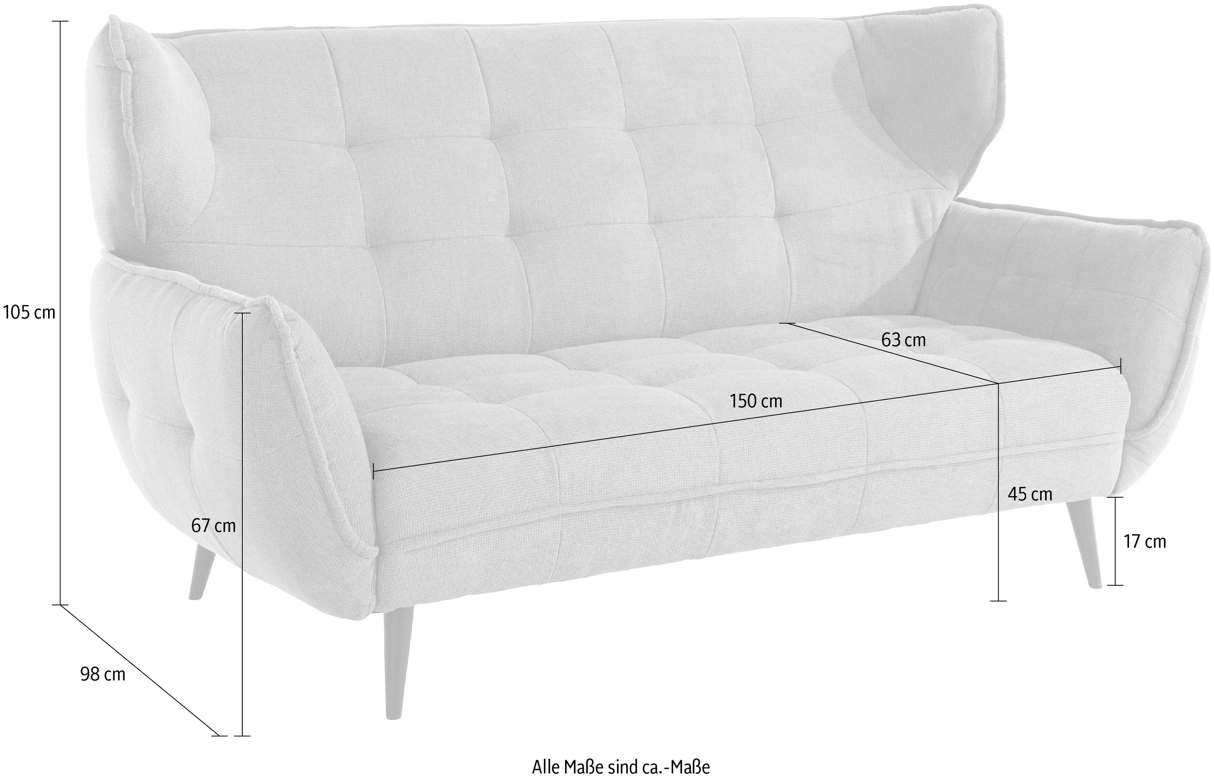 Leonique 2-Sitzer »Ariana«, Big-Sofa bzw. stylischer Hochlehner