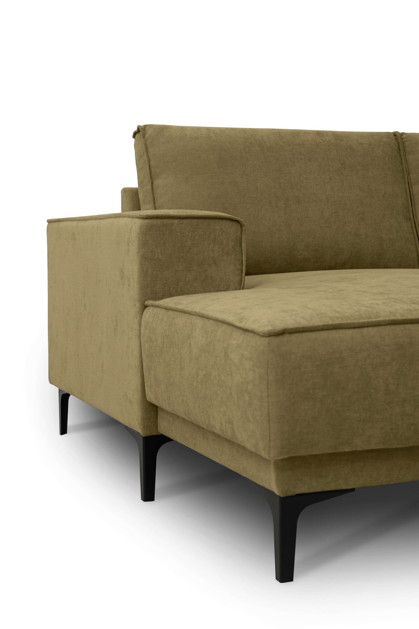 Places of Style Wohnlandschaft »Oland«, U-Form, 342 cm, Wellenunterfederung, Skandi-Design, Metallfüße