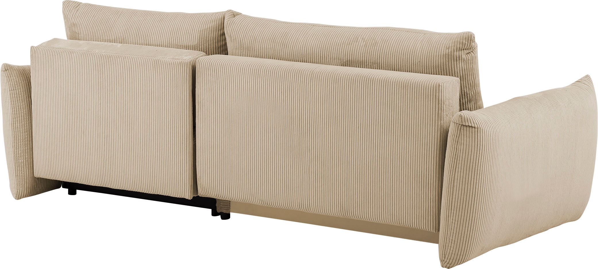 INOSIGN Ecksofa »MAVAS Schlafsofa mit Bettkasten, L-Form,«, ca.257/127cm (Liegefläche 212/145 cm), Cord, Chenille, Struktur