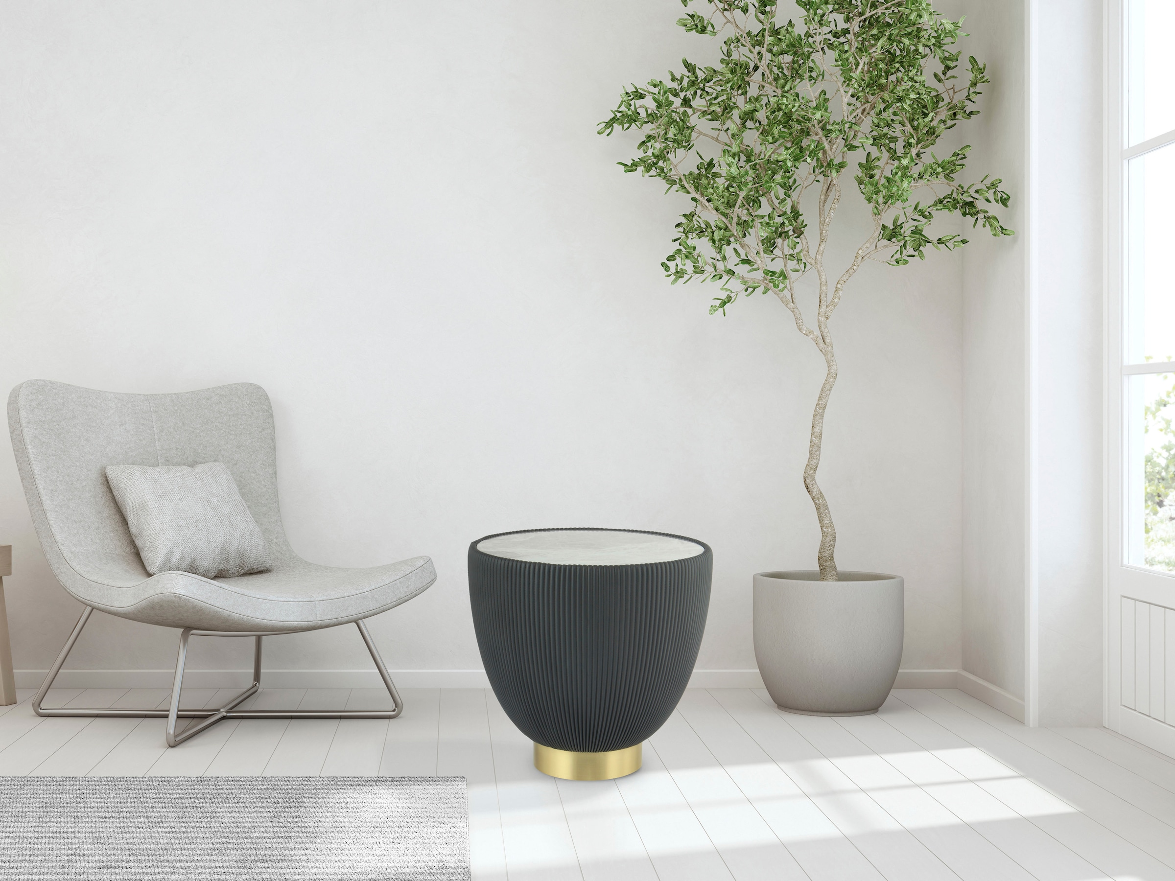 Kayoom Beistelltisch »Jokai 125, praktische Ablagefläche, robust, Eisengestell« 1 Stk. tlg. dekorativ, stilvoll, robust, gesinterte Steinplatte